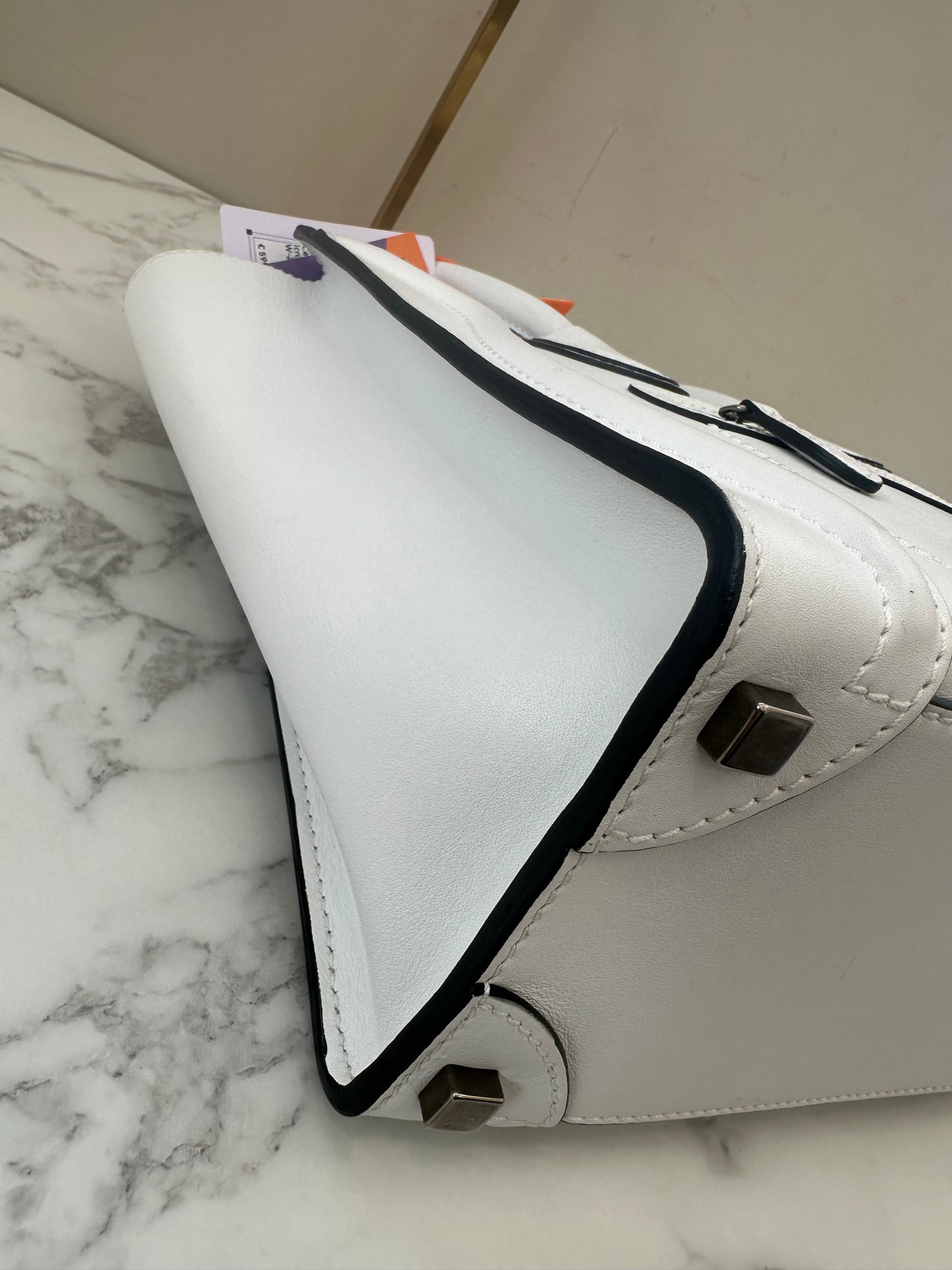 Celine White Leather Micro
