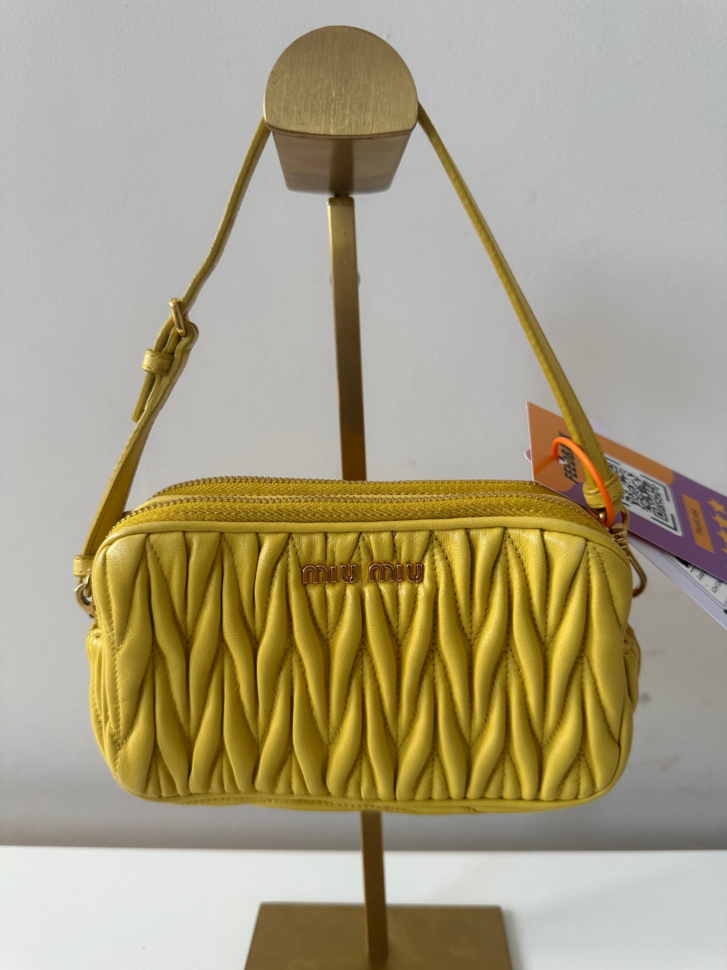 Miu Miu Matelasse Mini Yellow