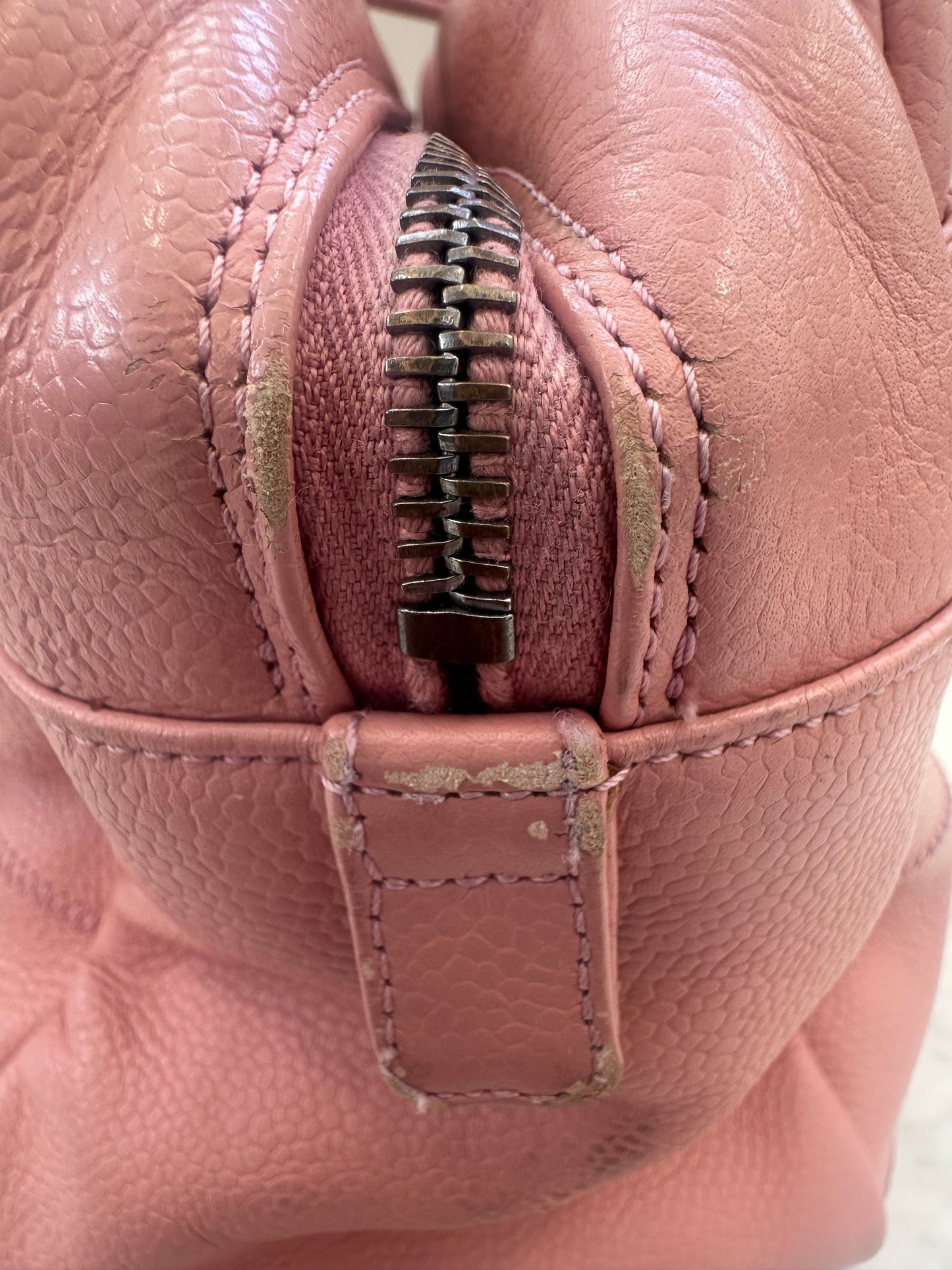 Chanel Pink Calfskin Wild Stitch Choco Bar