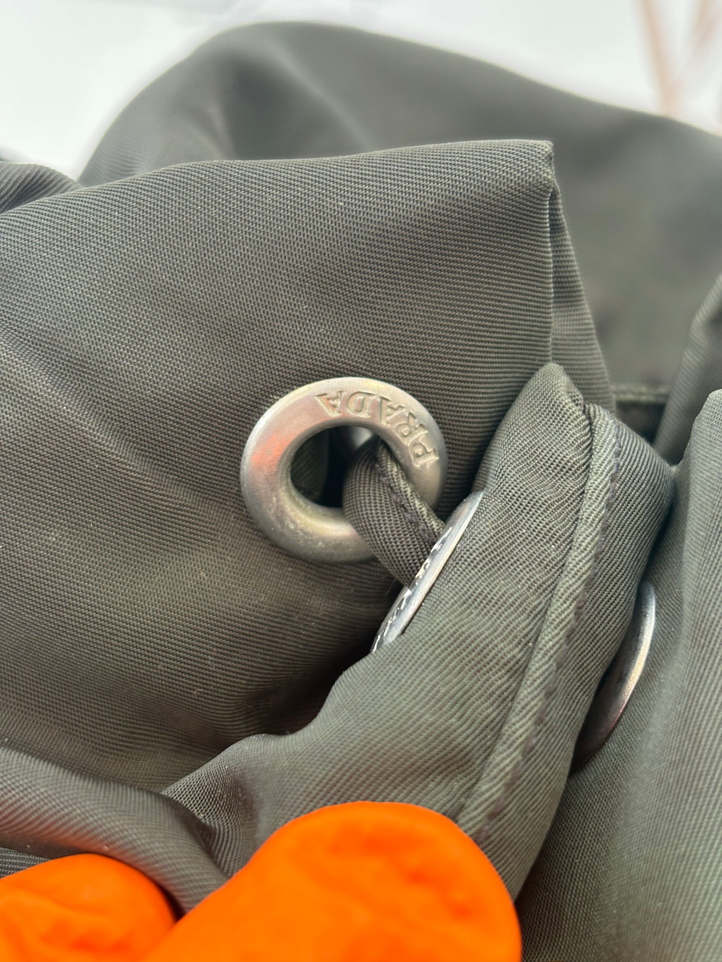 018162 - Prada Khaki Nylon Backpack