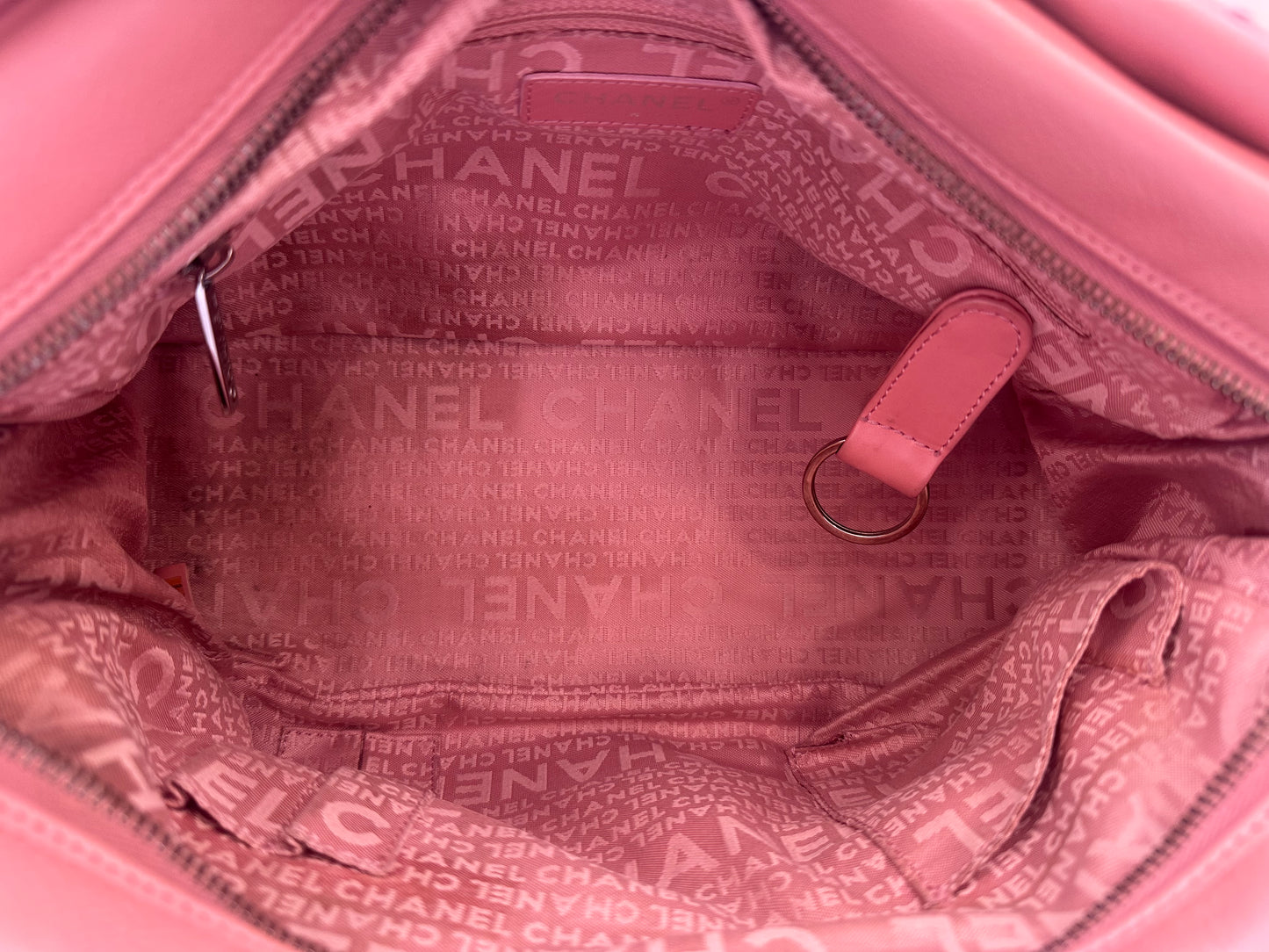 Chanel Pink Calfskin Wild Stitch Choco Bar