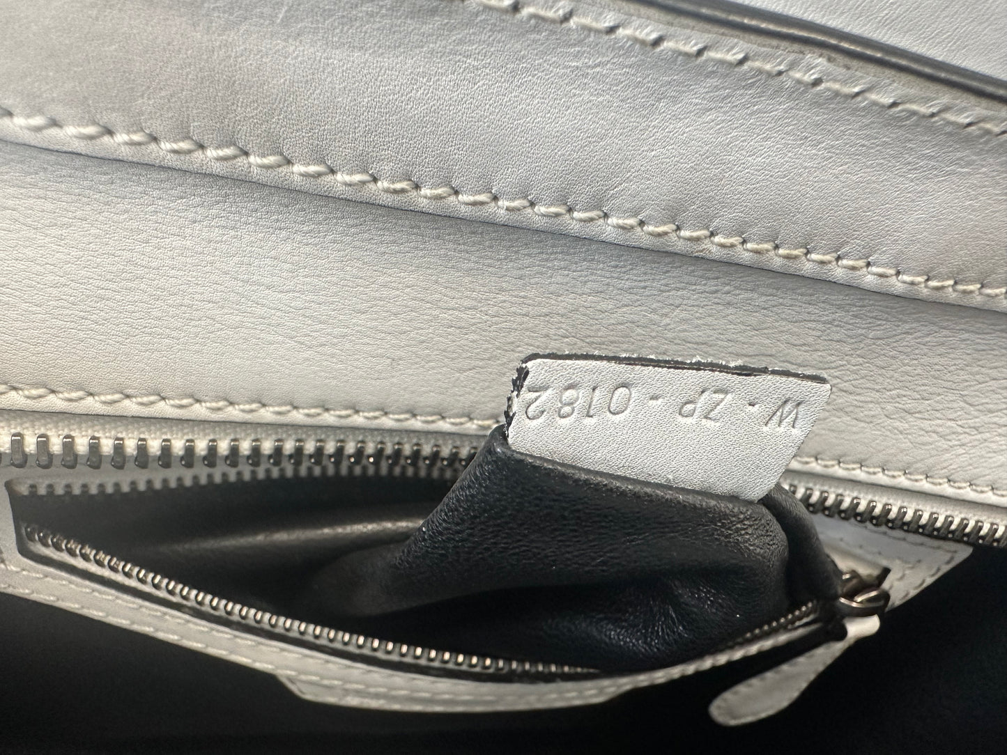 Celine White Leather Micro