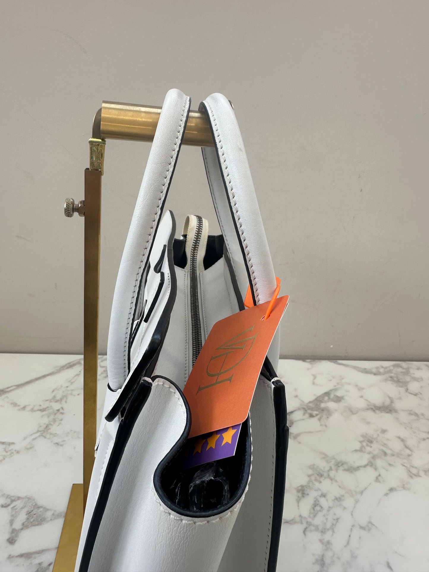 Celine White Leather Micro