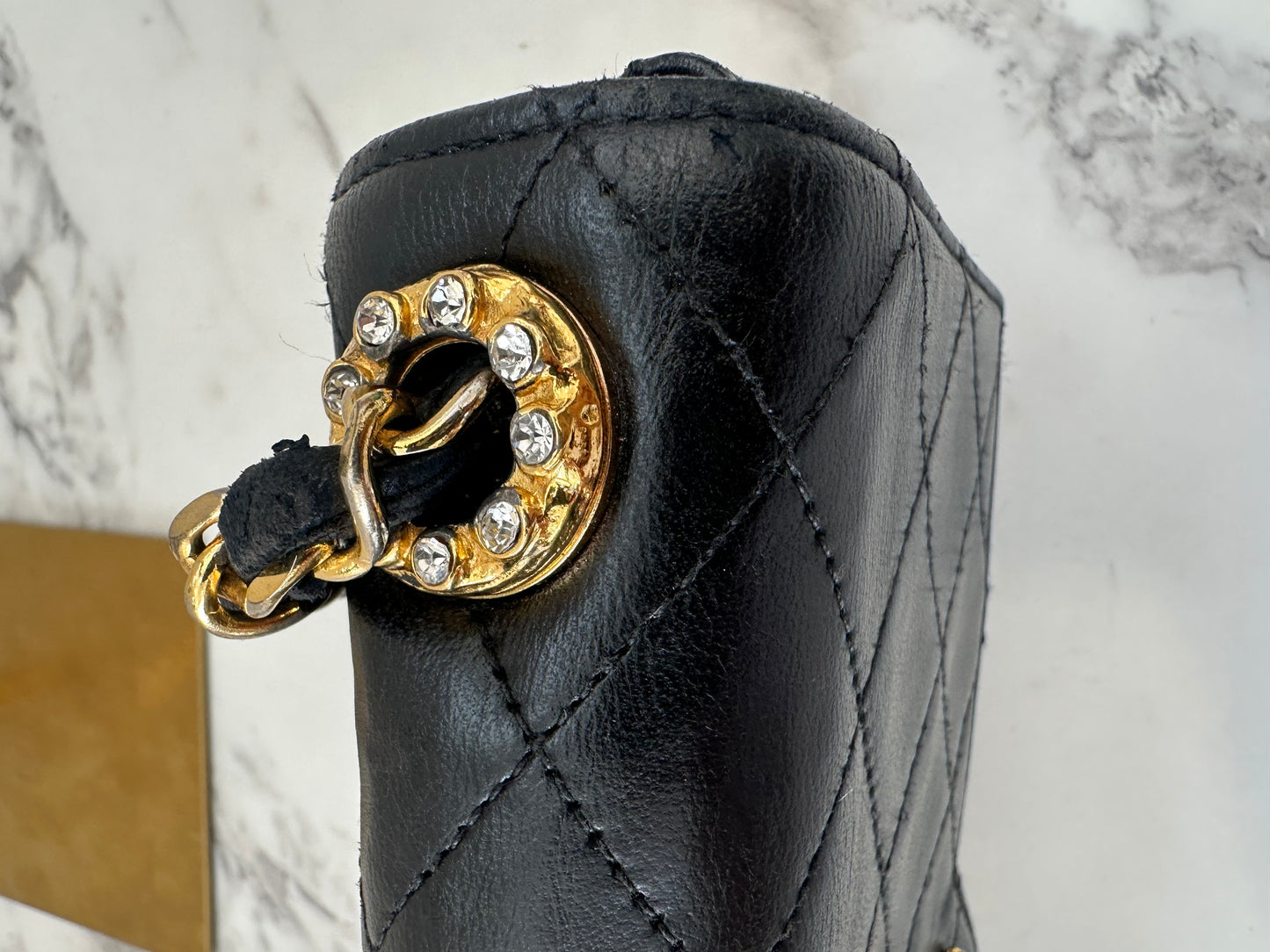 Chanel Black Lambskin Single Chain