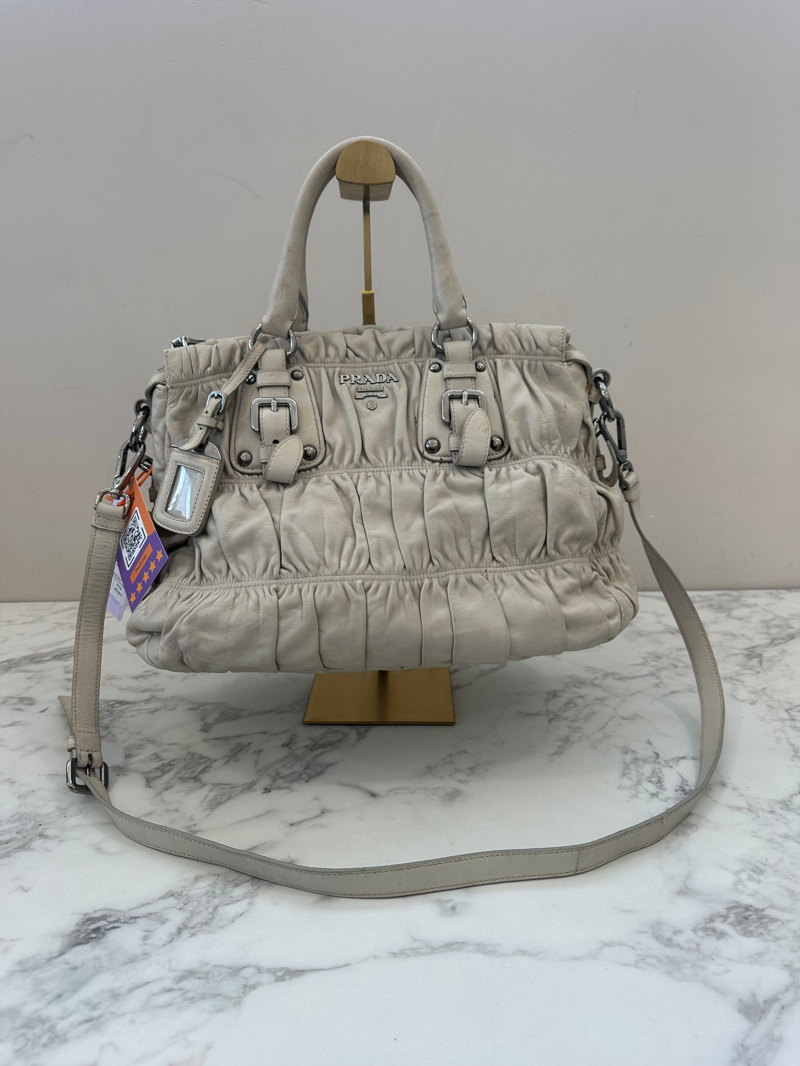 Prada Gaufre Beige Strap