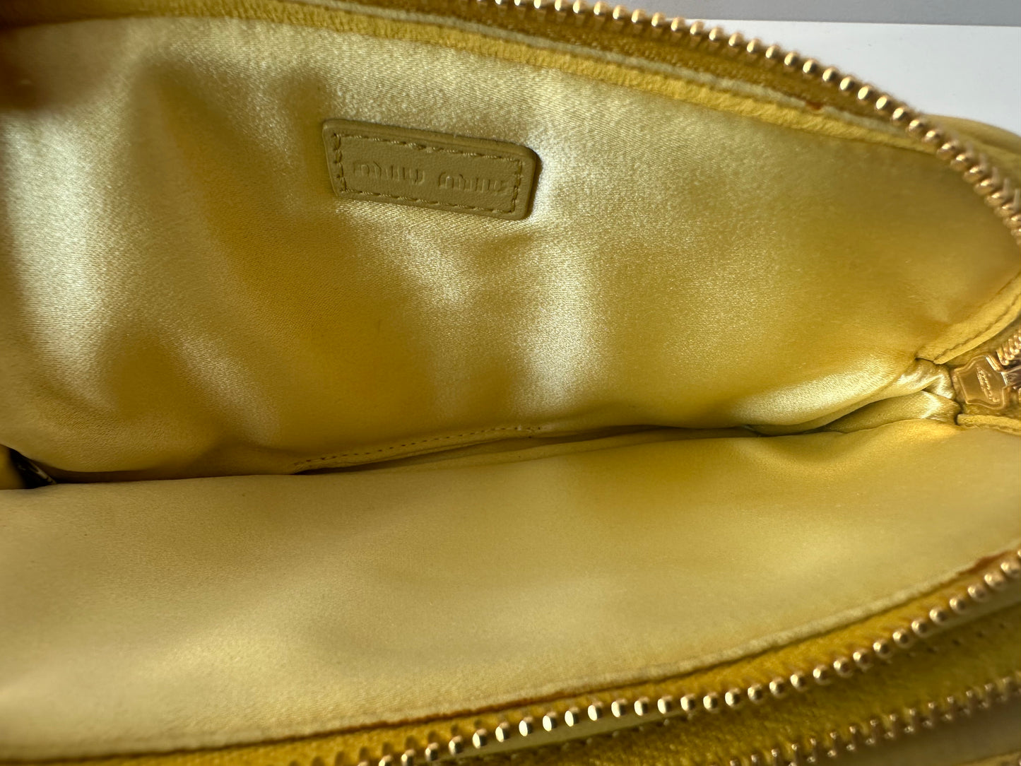 Miu Miu Matelasse Mini Yellow