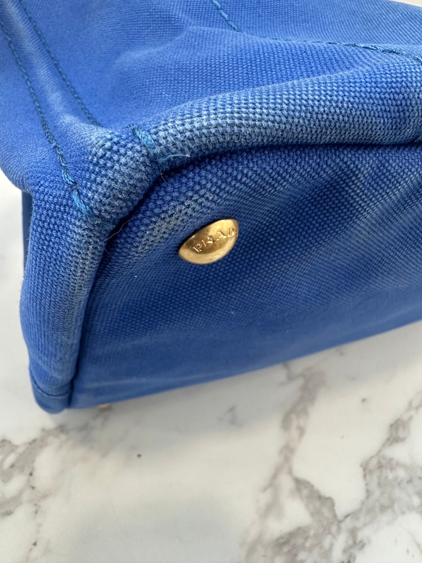 Prada Blue Canapa