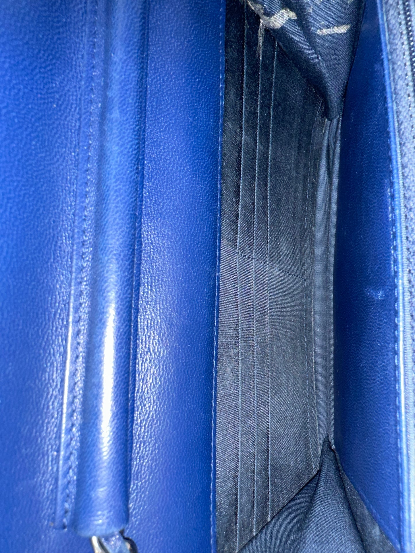 Chanel Woc Dark Blue Single Chain