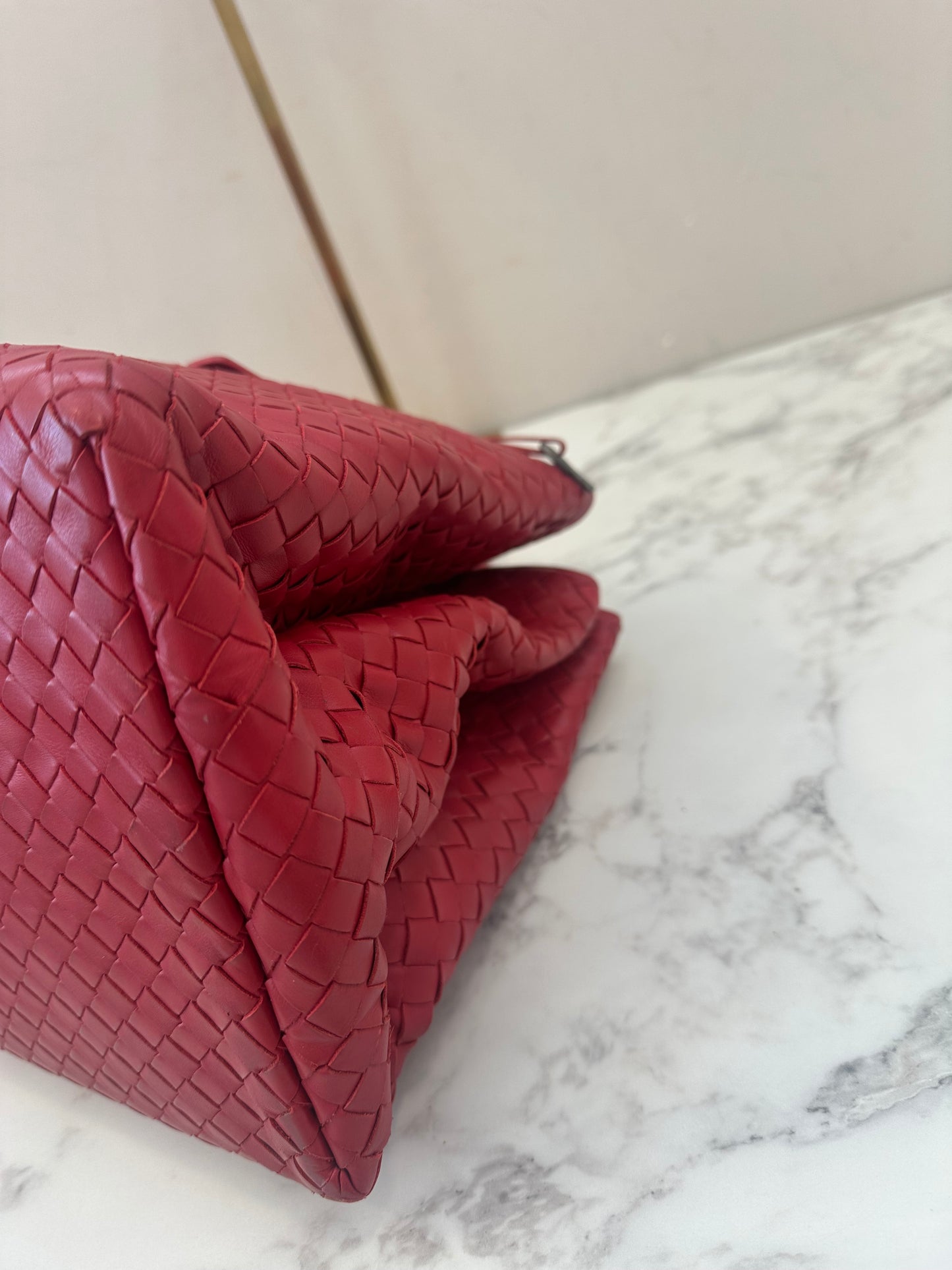 Bottega Veneta Red Intrecciato Roma