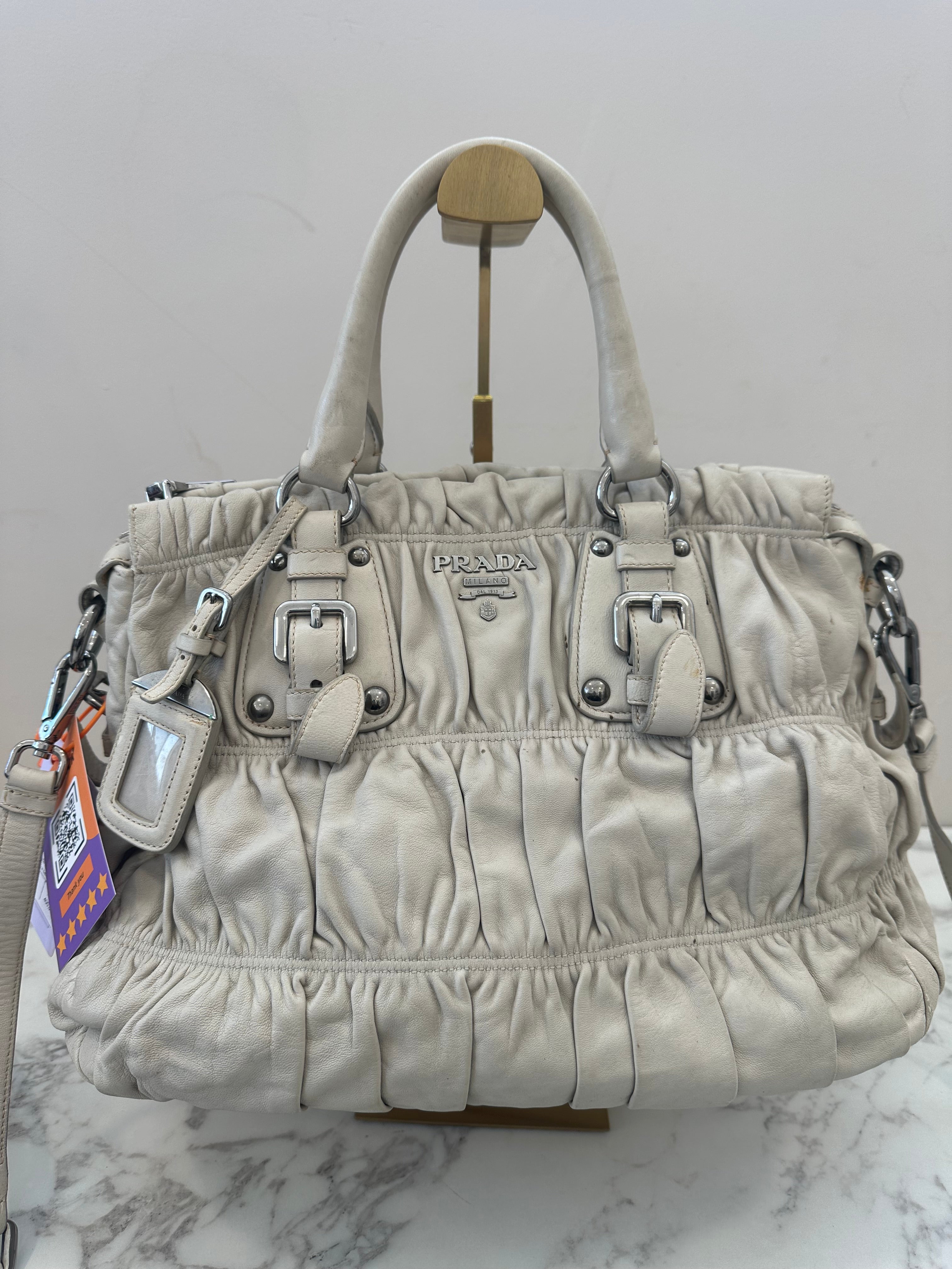 Prada Gaufre Beige Strap