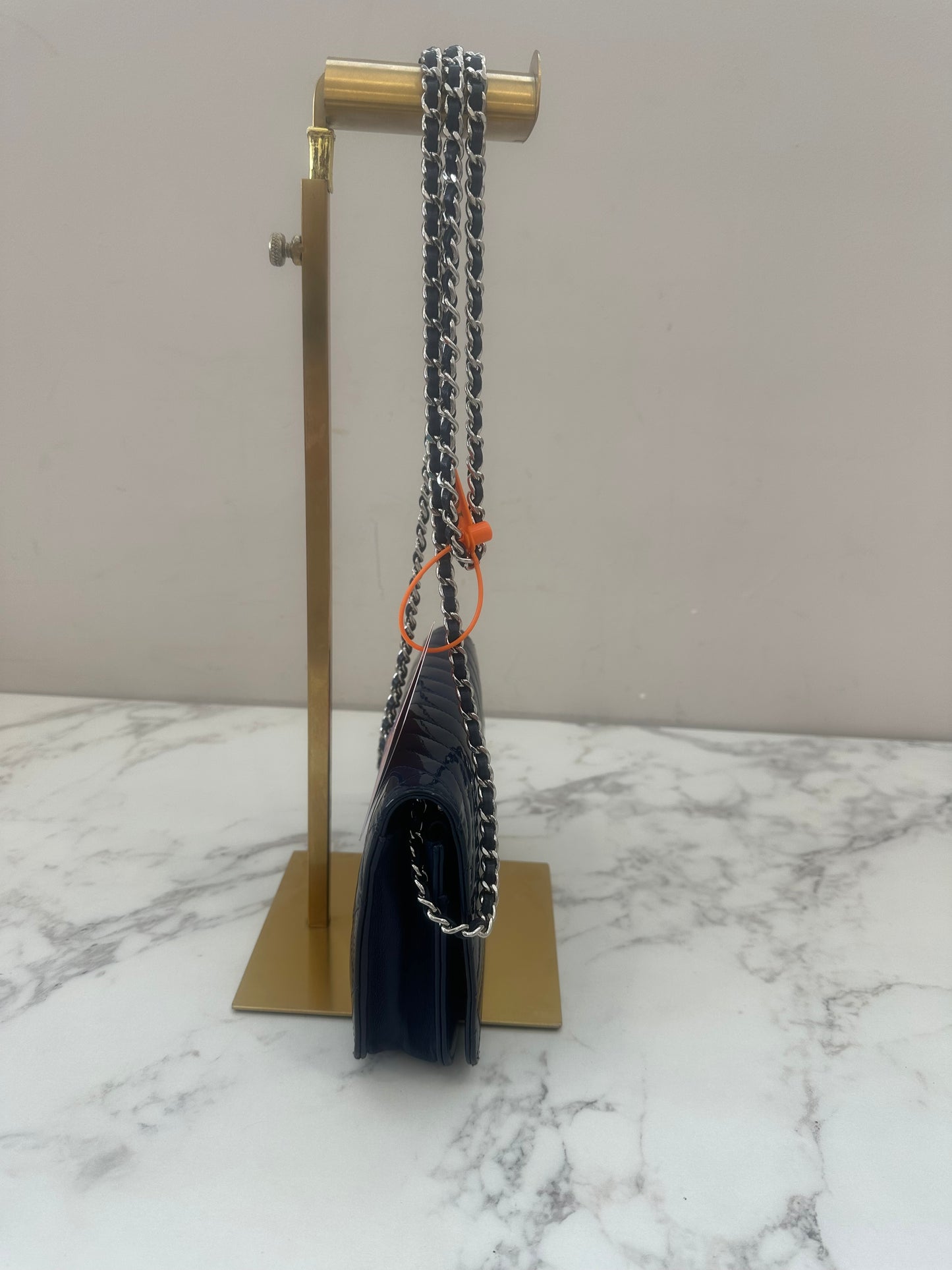 Chanel Woc Dark Blue Single Chain