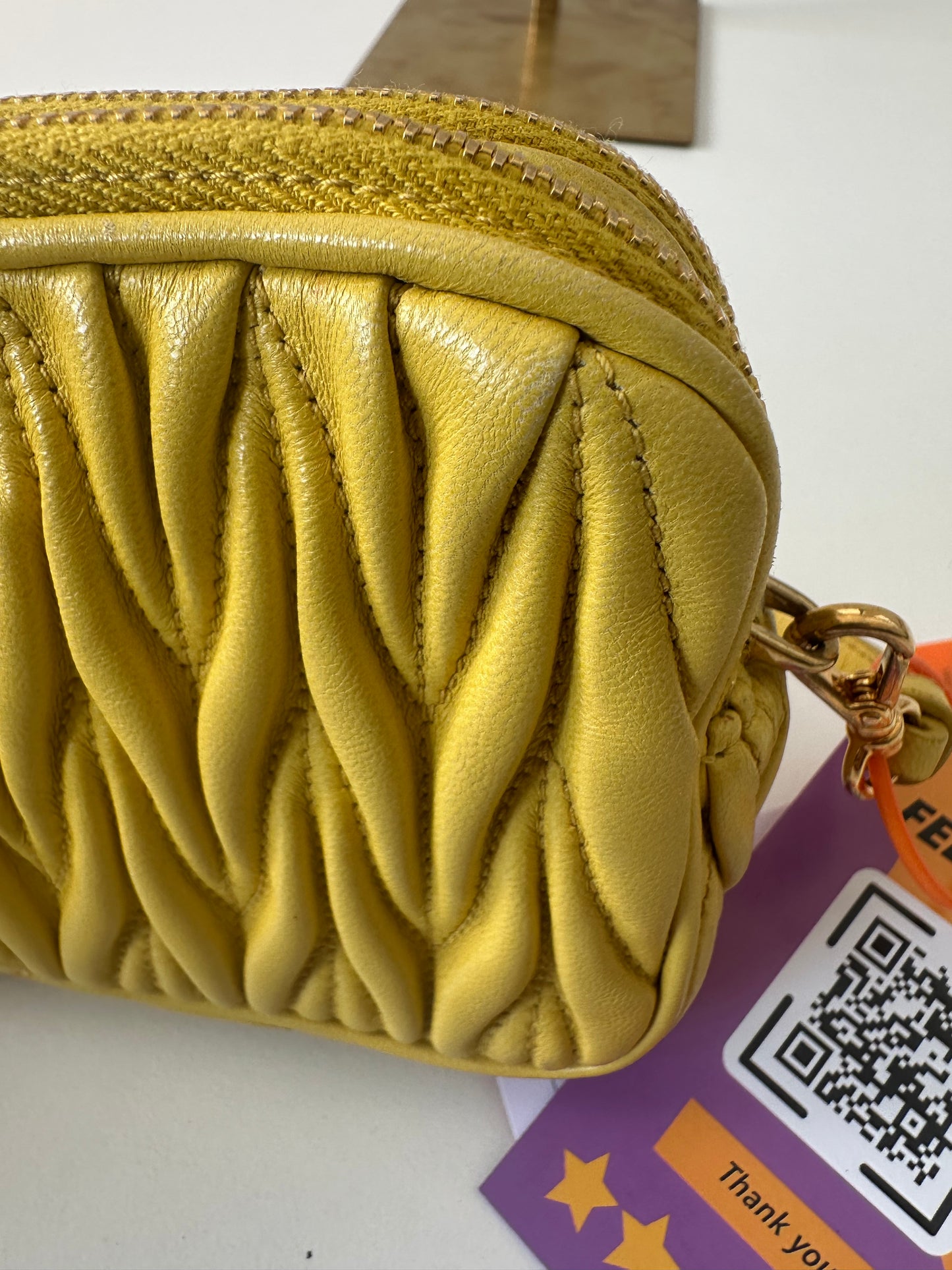 Miu Miu Matelasse Mini Yellow