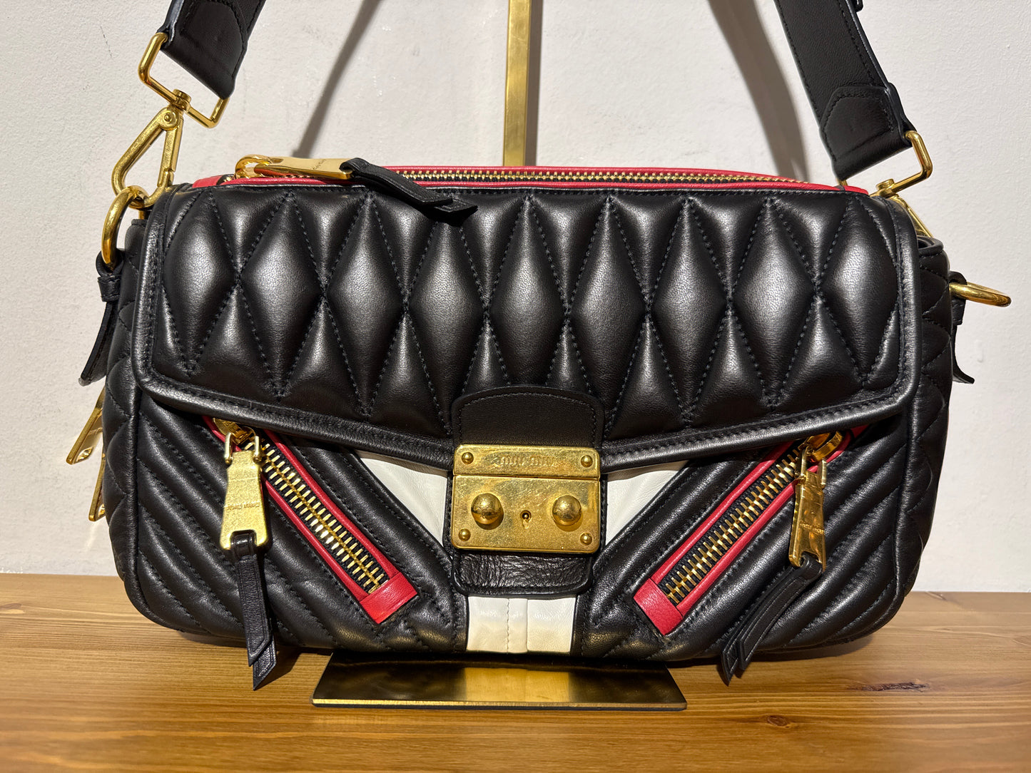 Miu Miu Matelasse Biker Clutch