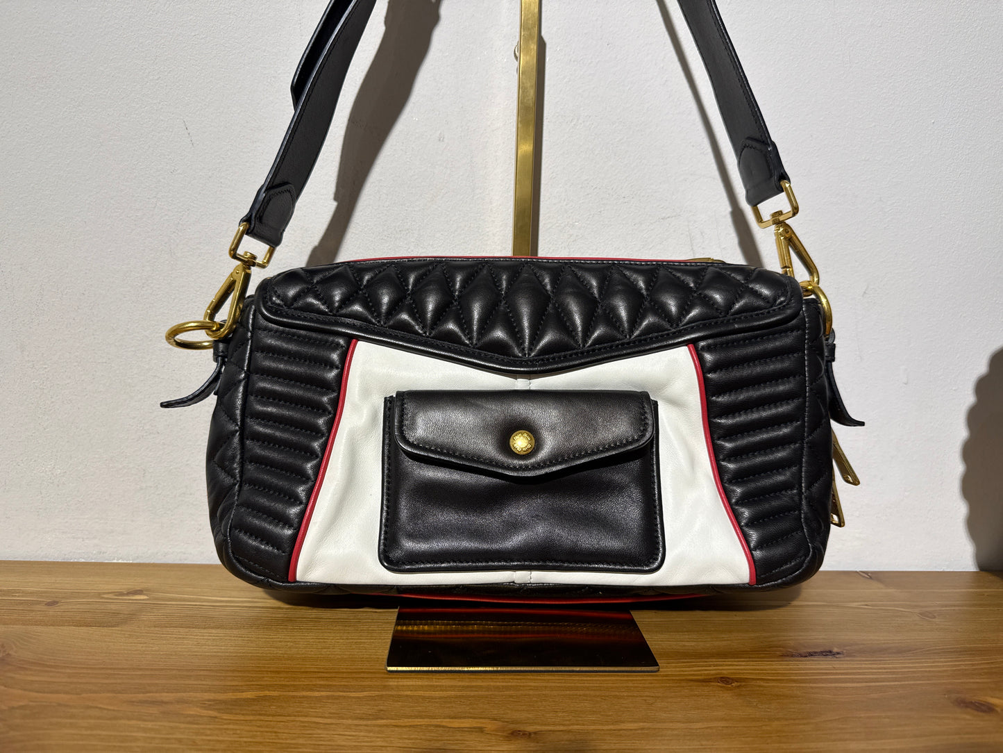 Miu Miu Matelasse Biker Clutch