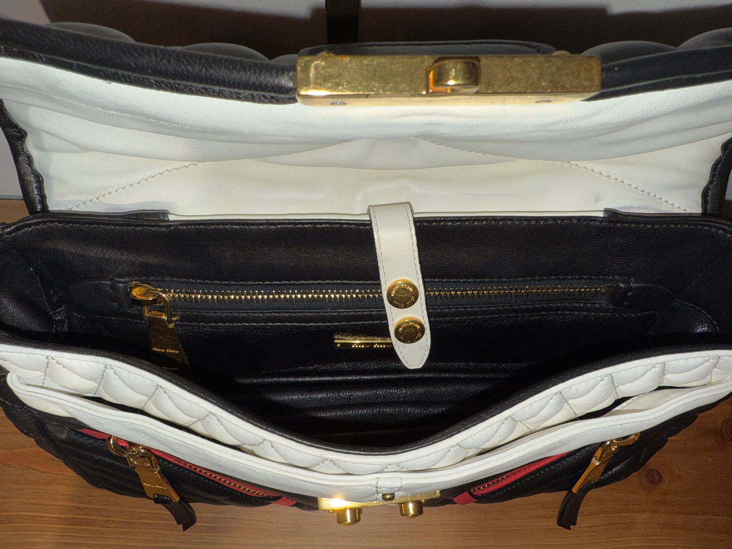 Miu Miu Matelasse Biker Clutch