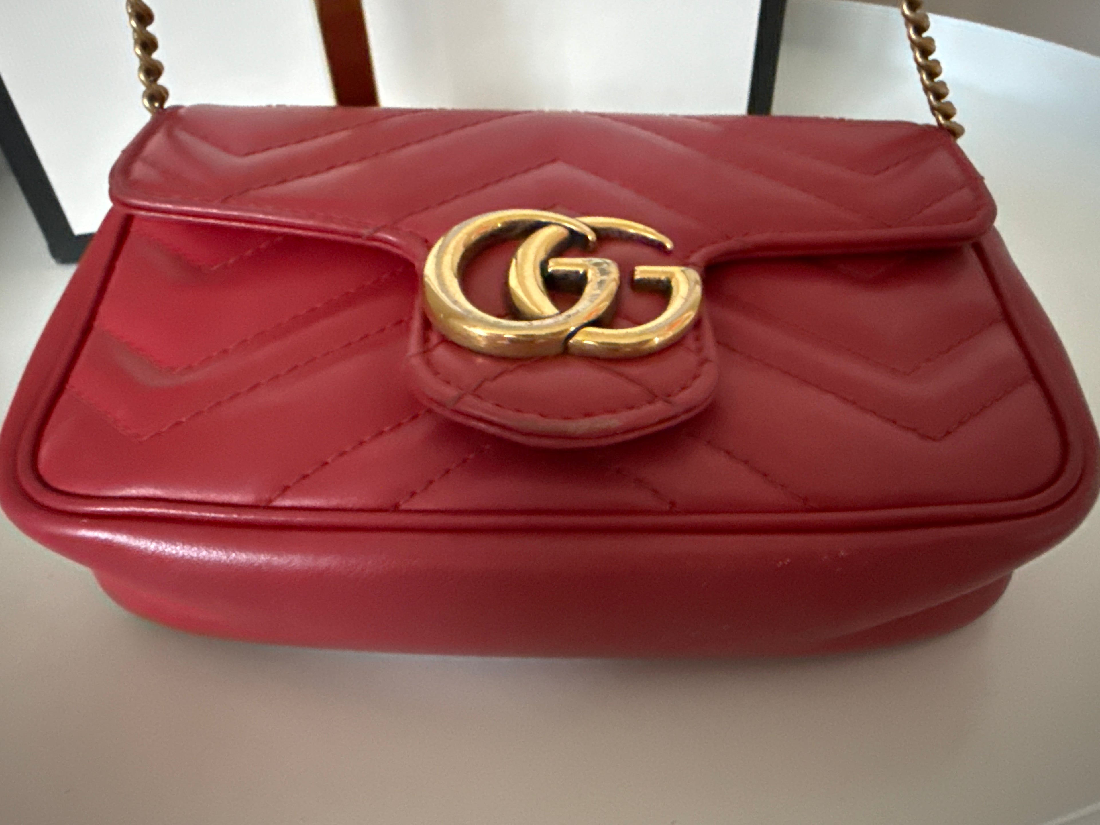 Gucci Mini Pochette Marmont Rossa