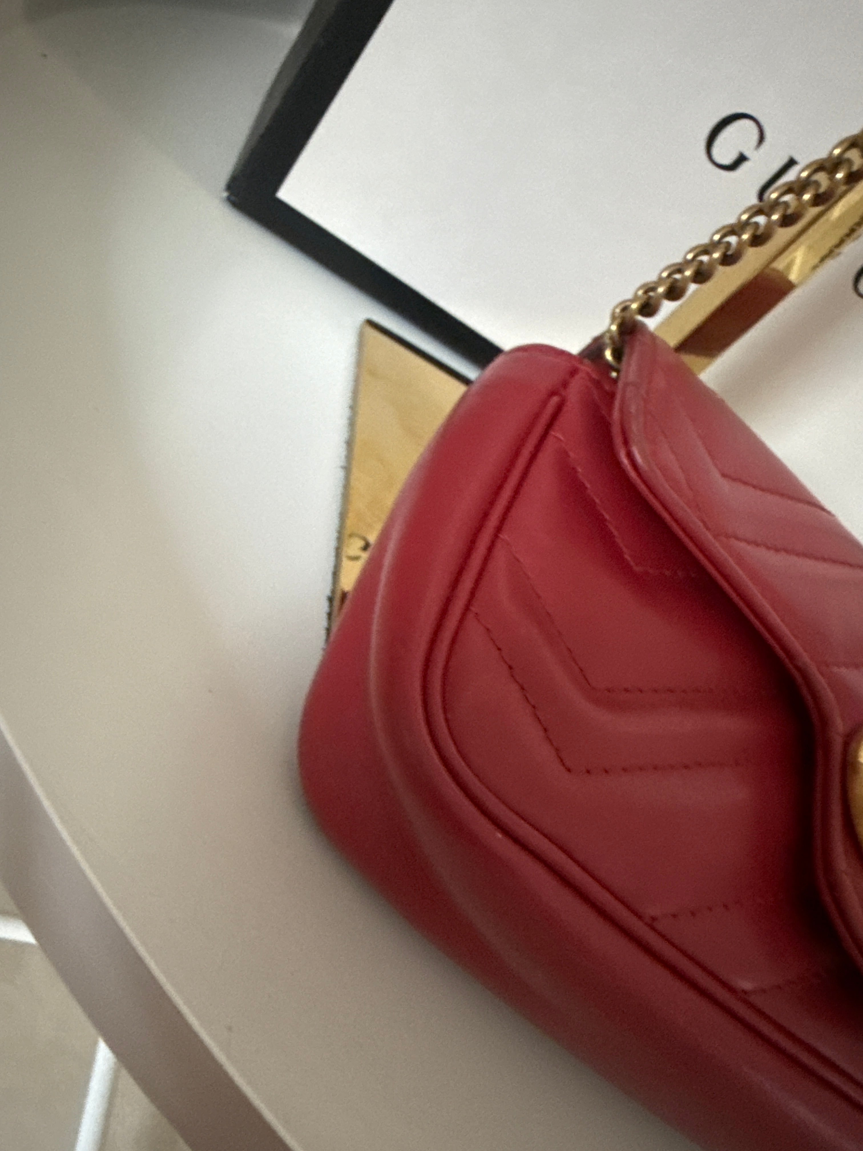 Gucci Mini Pochette Marmont Rossa