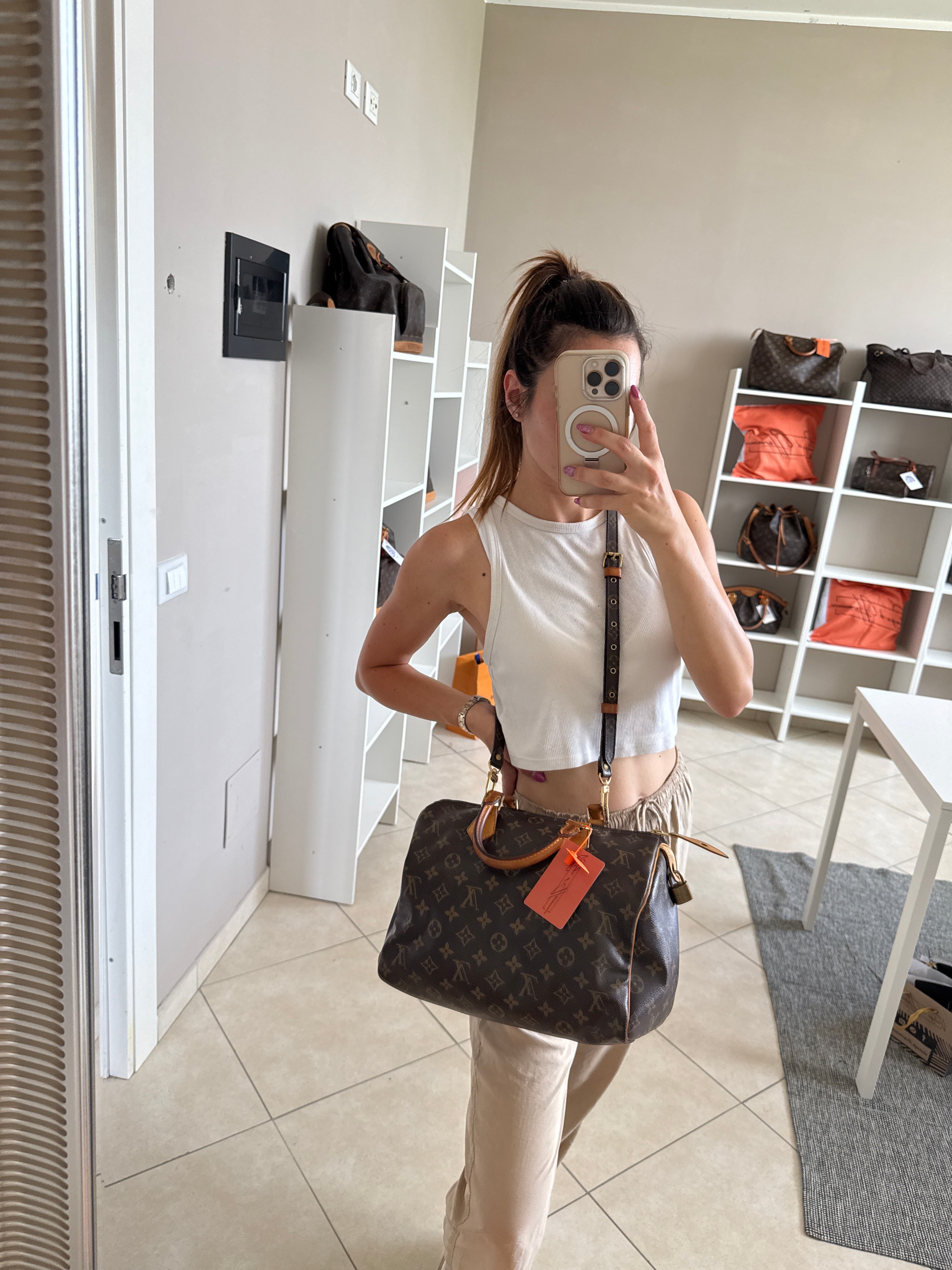 Louis Vuitton Speedy 30 con tracolla