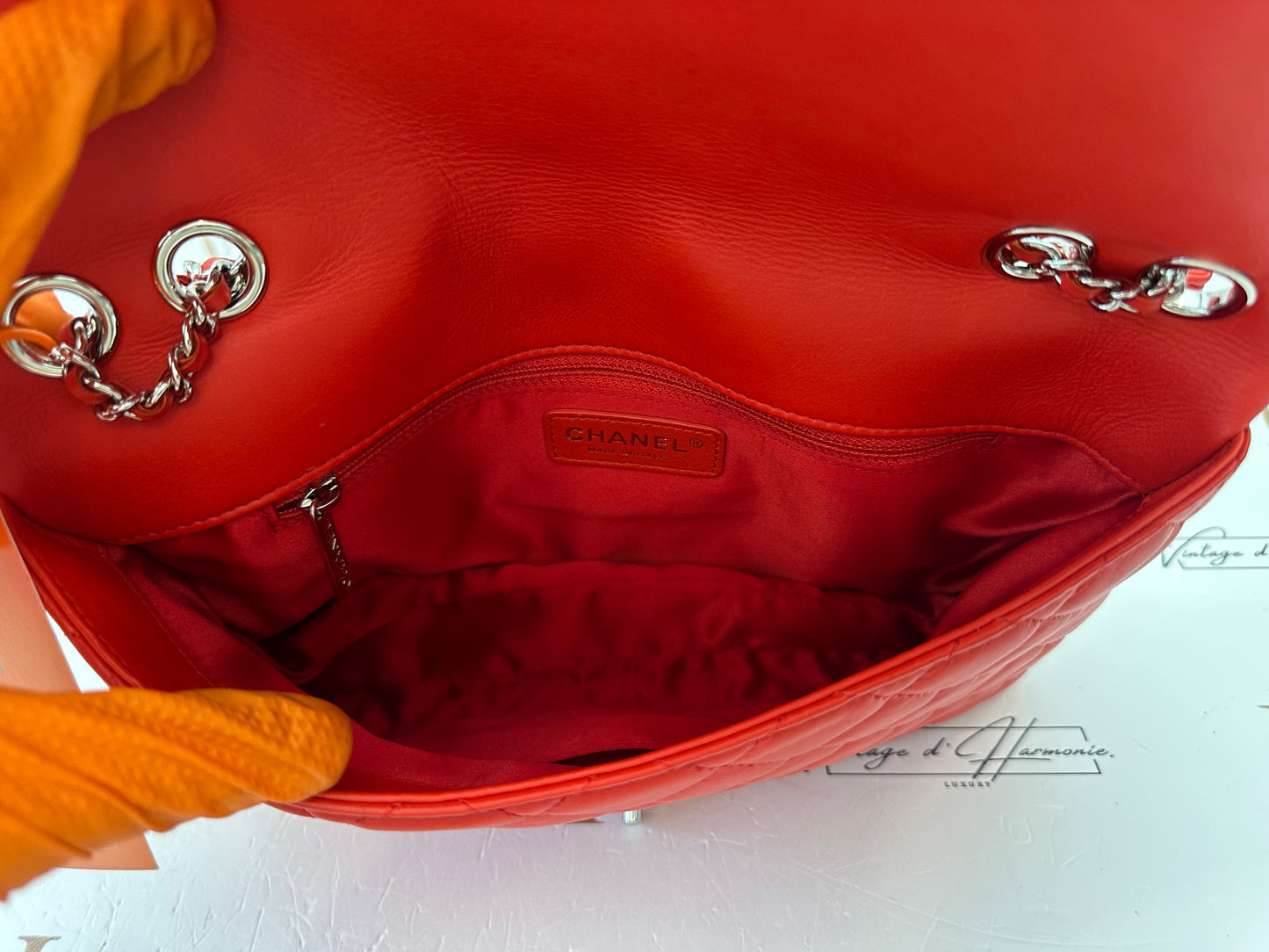 017898 - Chanel Red Lambskin