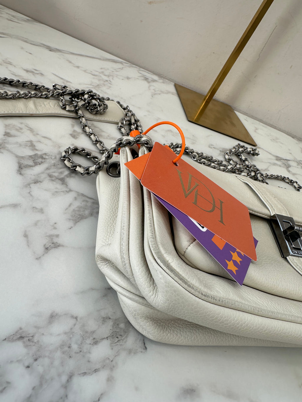 Chanel White Calfskin Mademoiselle