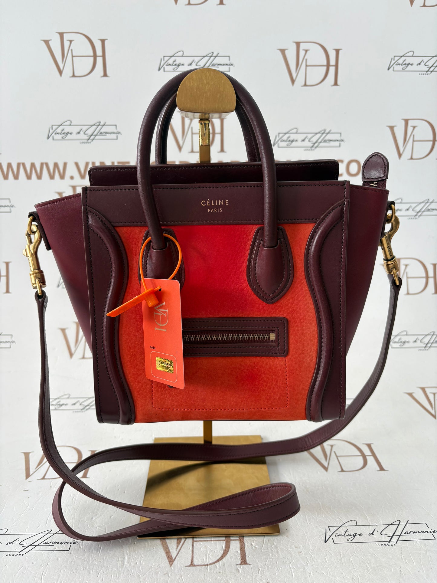 018569 - Céline Red Luggage Nano