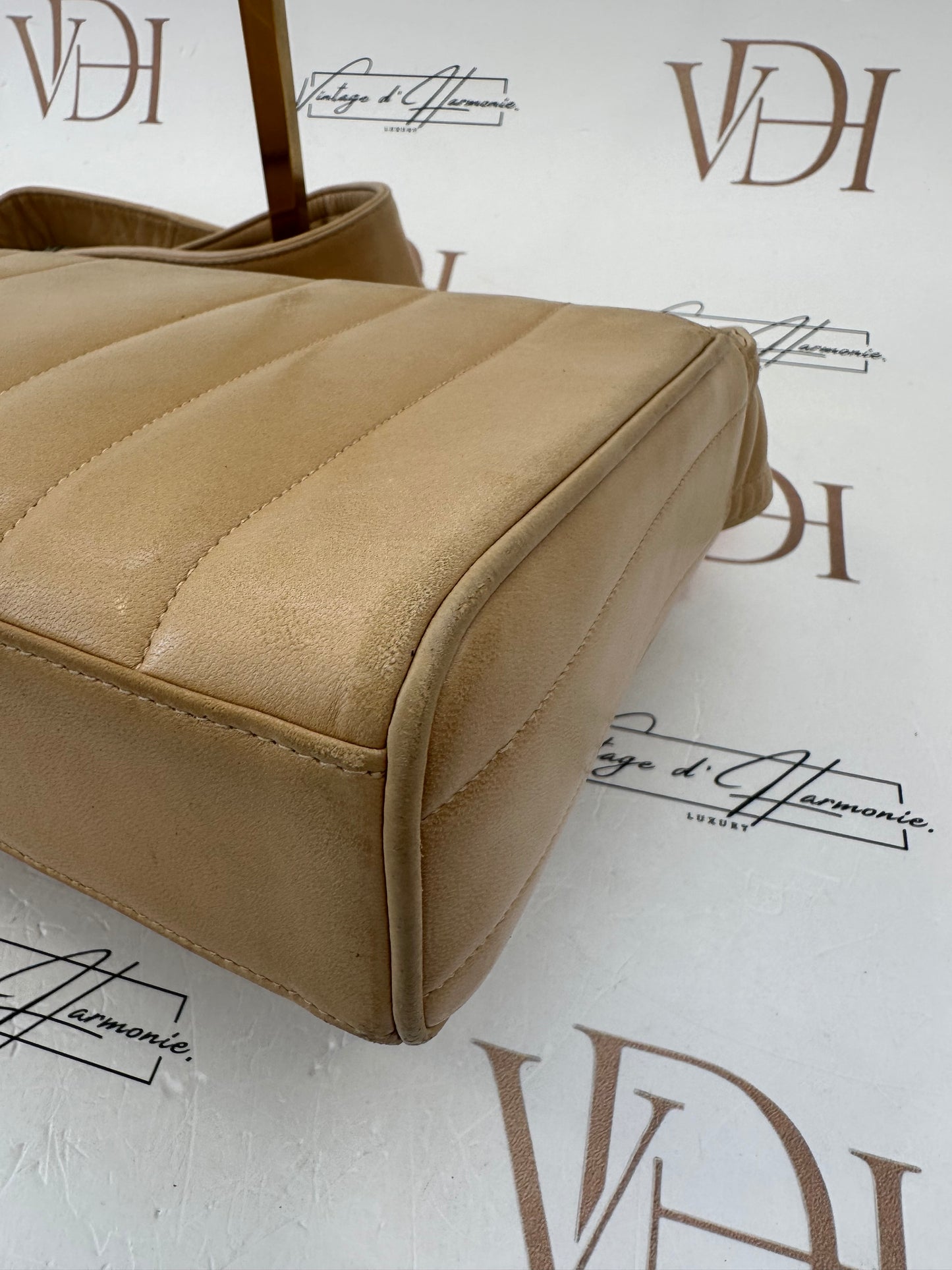 017761 - Chanel Beige Lambskin Mademoiselle