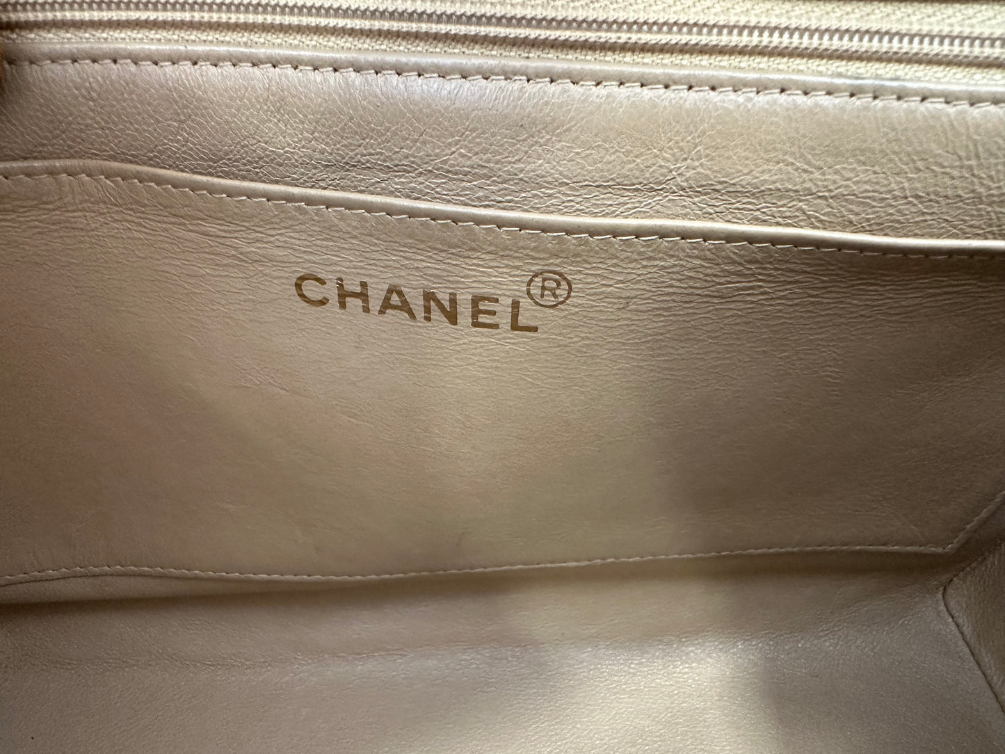017761 - Chanel Beige Lambskin Mademoiselle