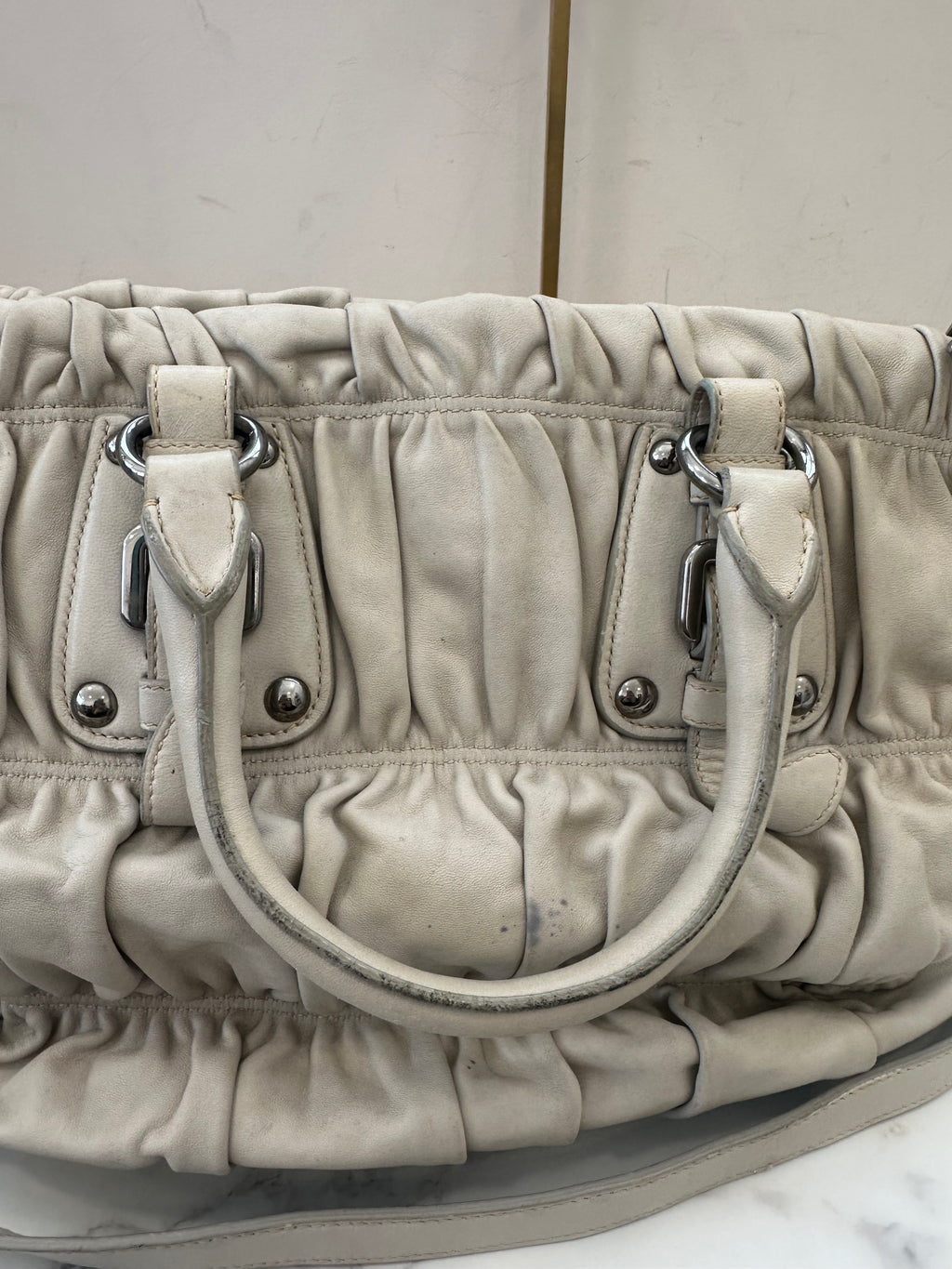 Prada Gaufre Beige Strap