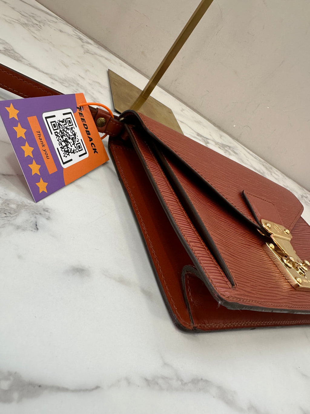 Louis Vuitton Brown Epi Pochette Sellier Dragonne