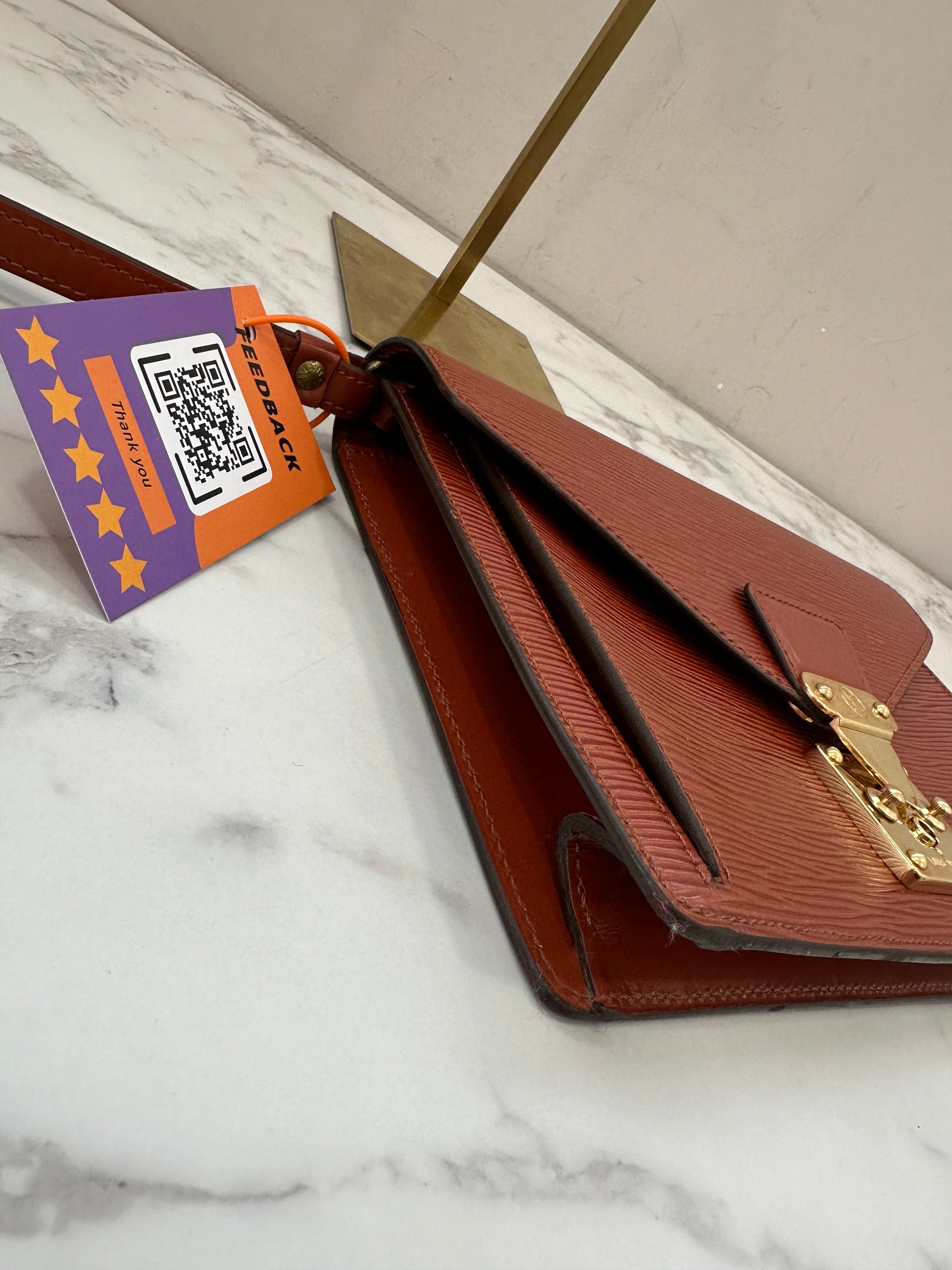 Louis Vuitton Brown Epi Pochette Sellier Dragonne