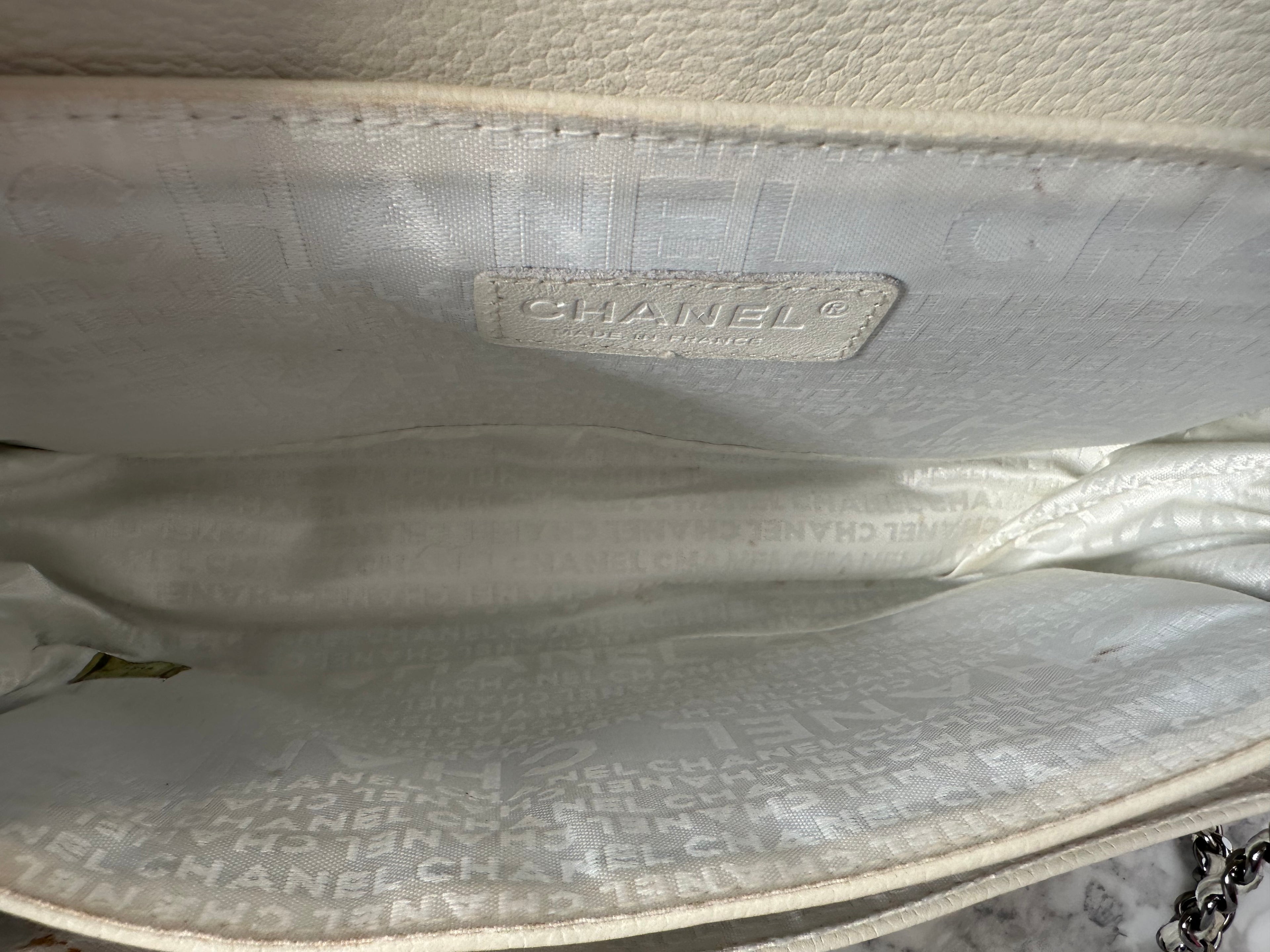 Chanel White Calfskin Mademoiselle