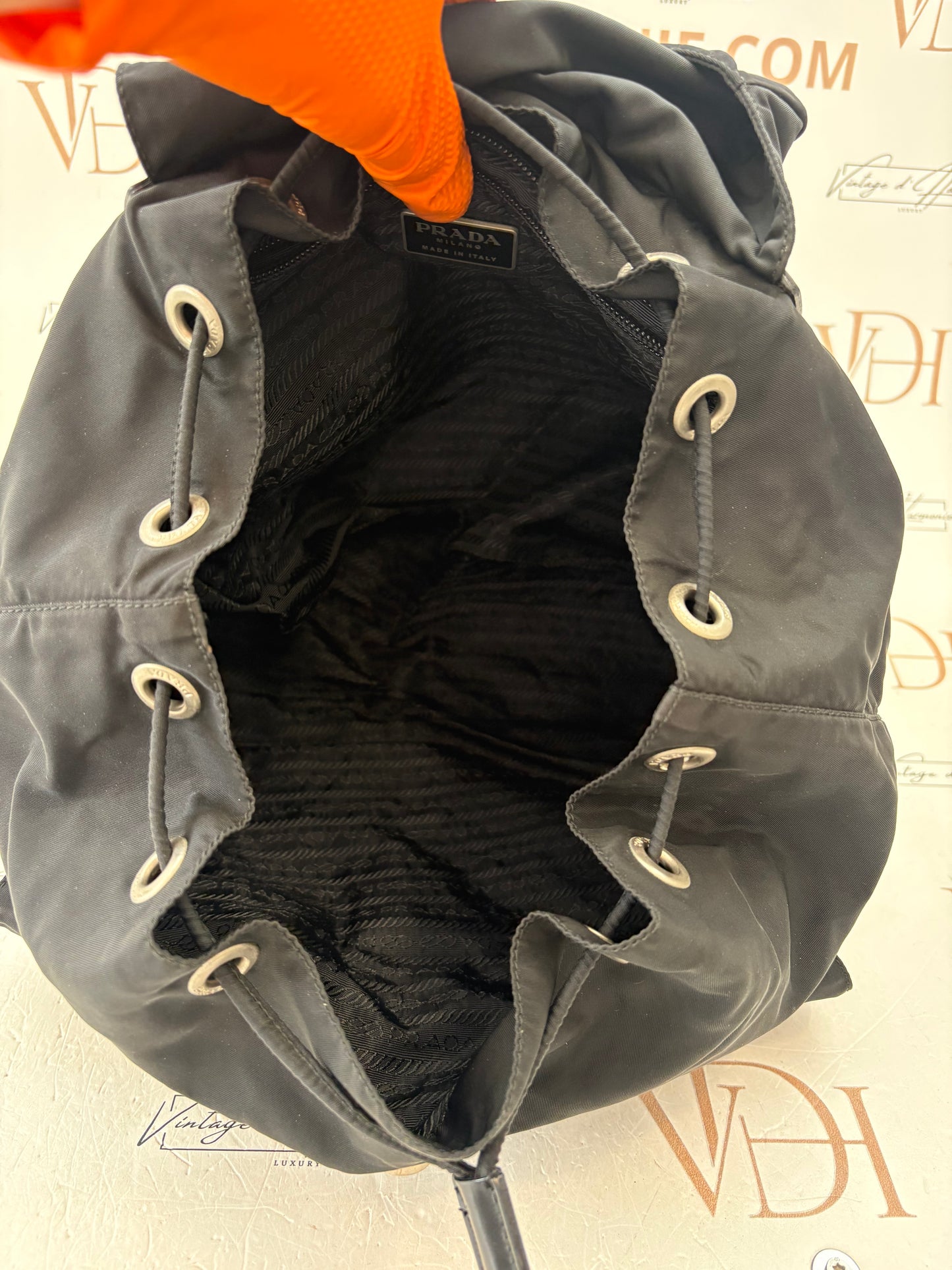 018604 - Prada Black Nylon Backpack