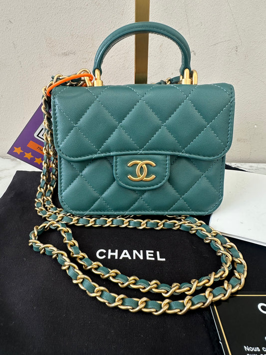 Chanel Green Lambskin