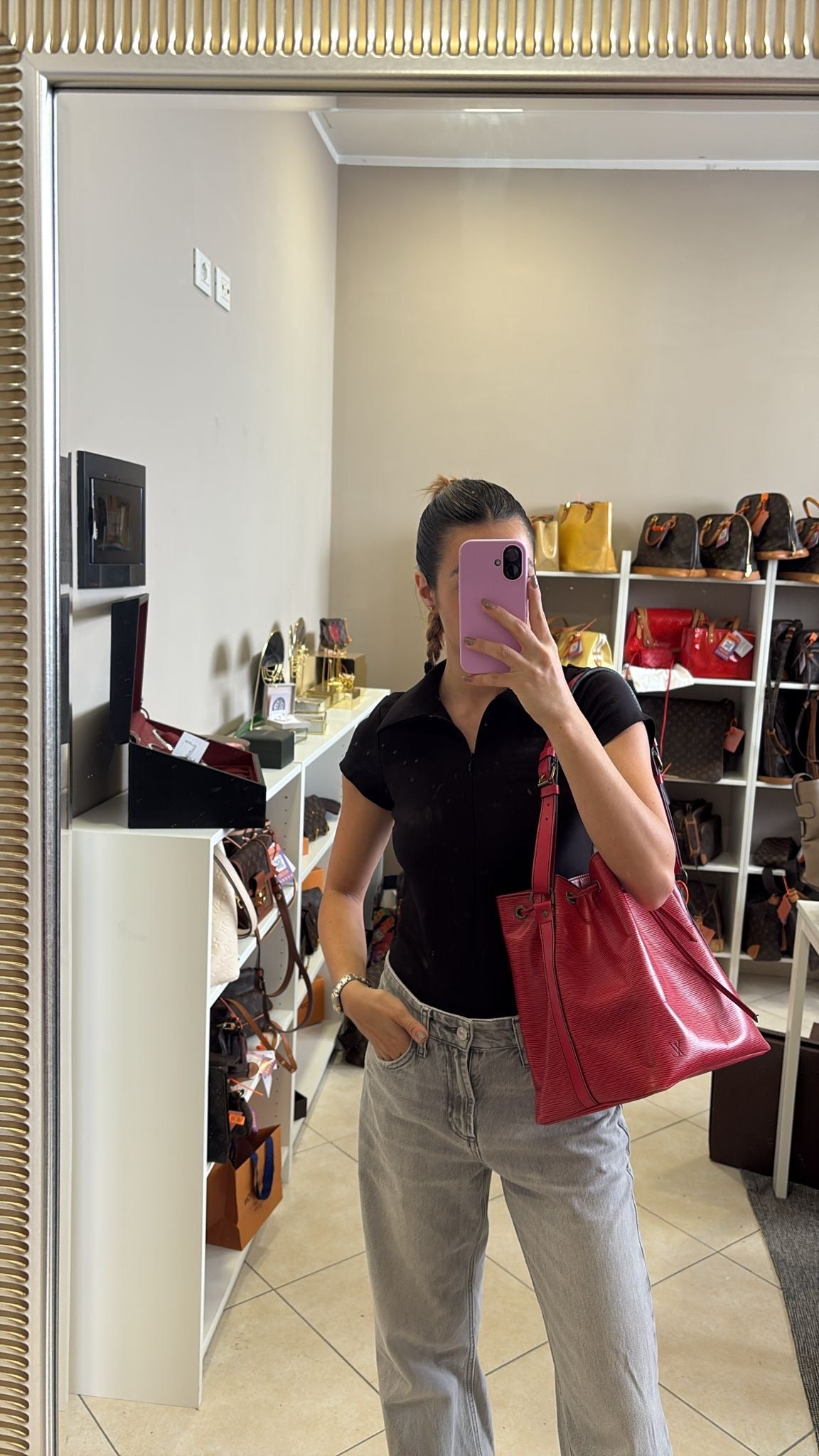 Louis Vuitton Noé Epi Red