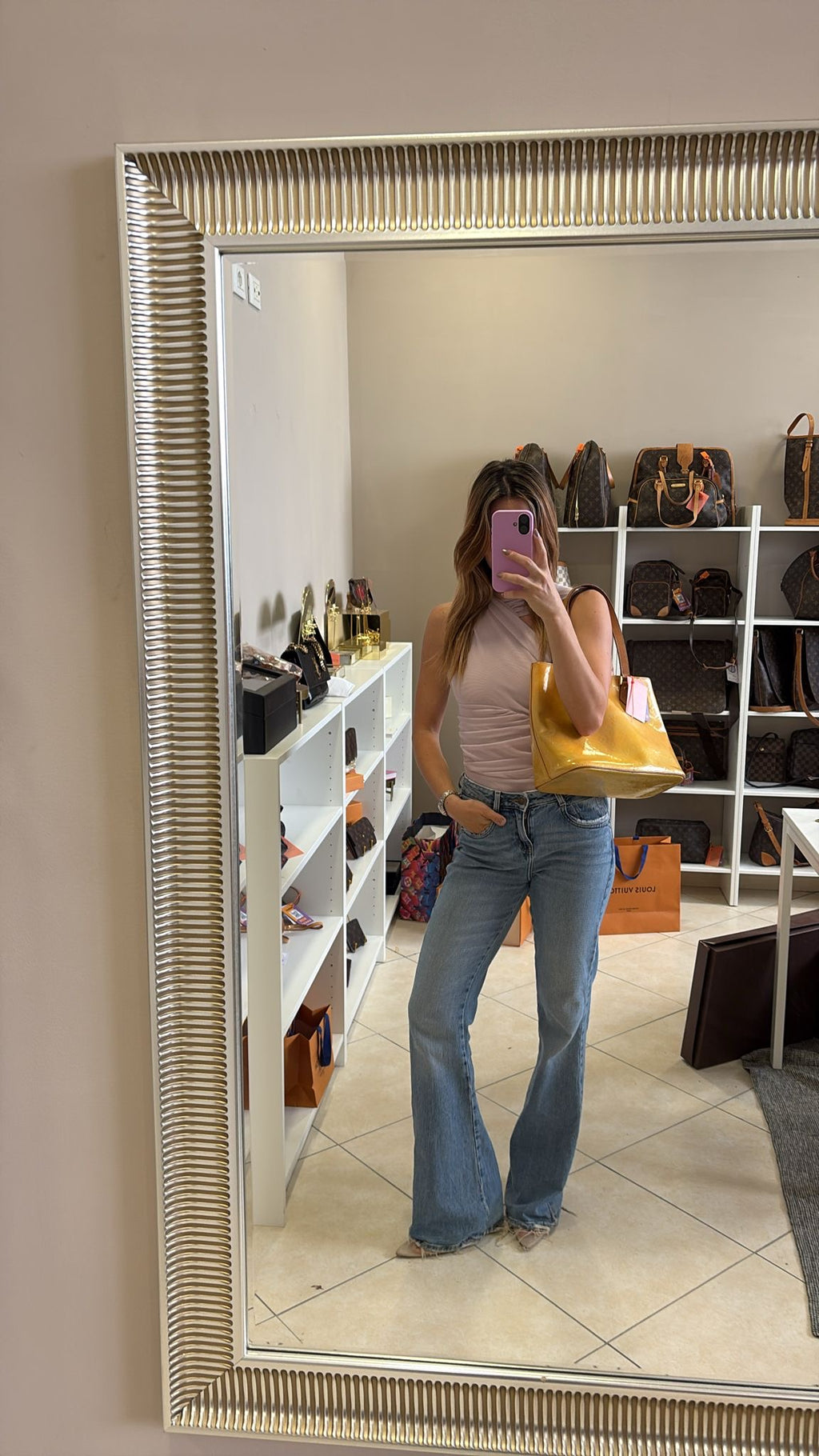 Louis Vuitton Houston Vernis Yellow