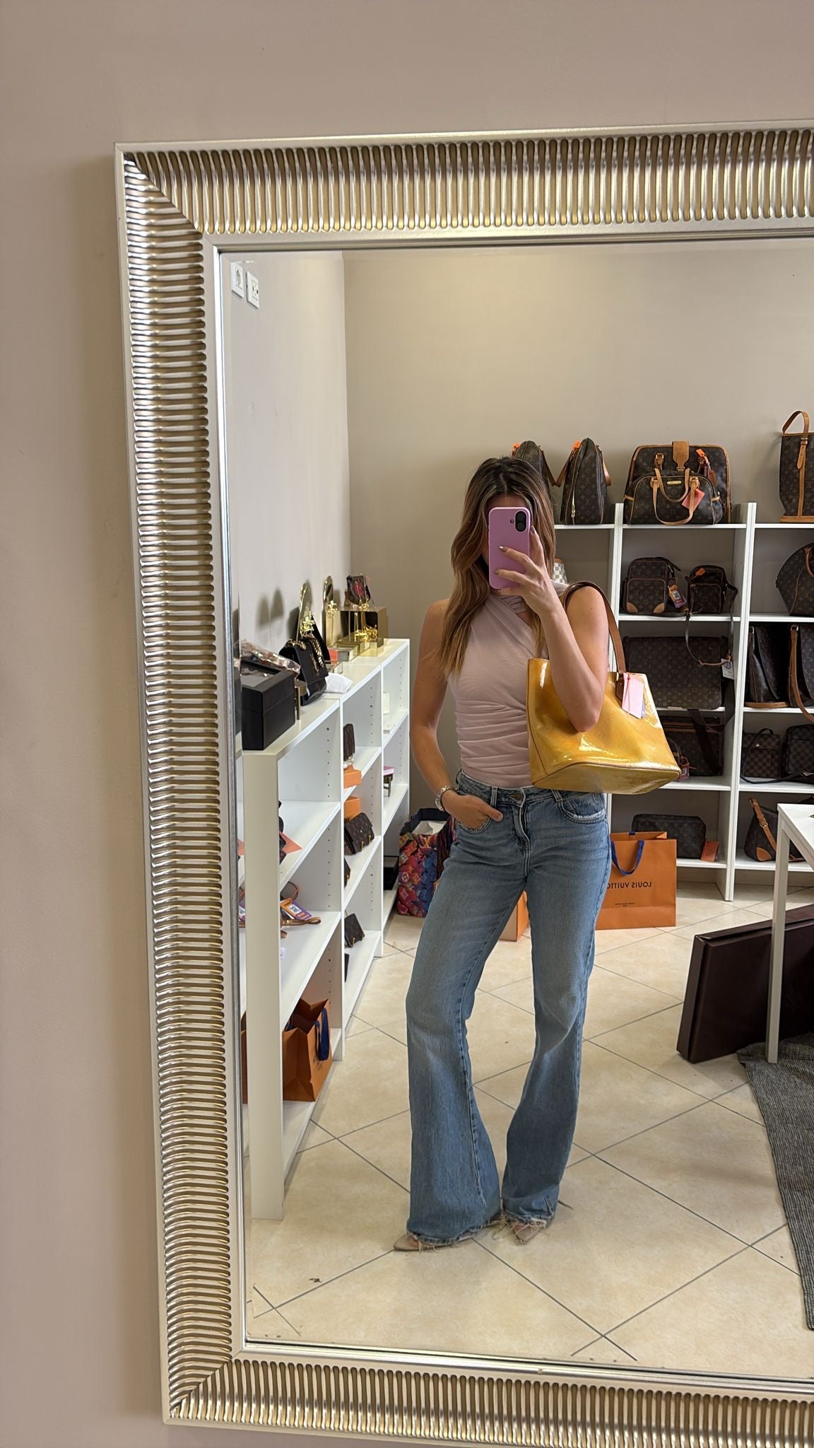 Louis Vuitton Houston Vernis Yellow