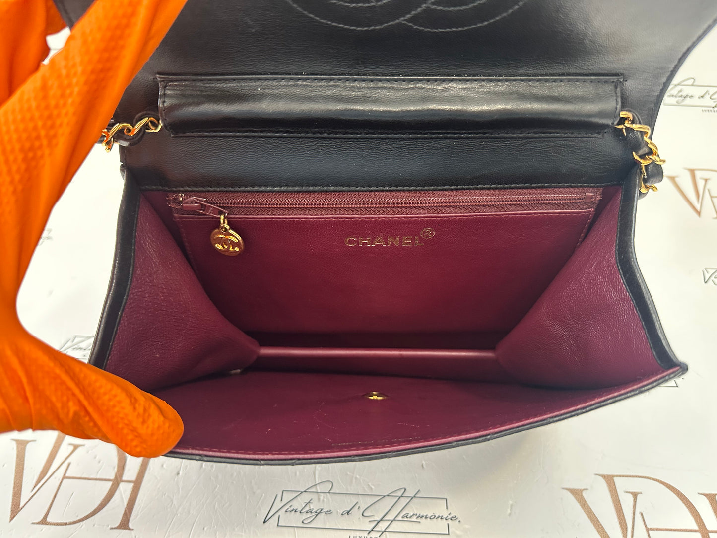017956 - Chanel Black Lambskin