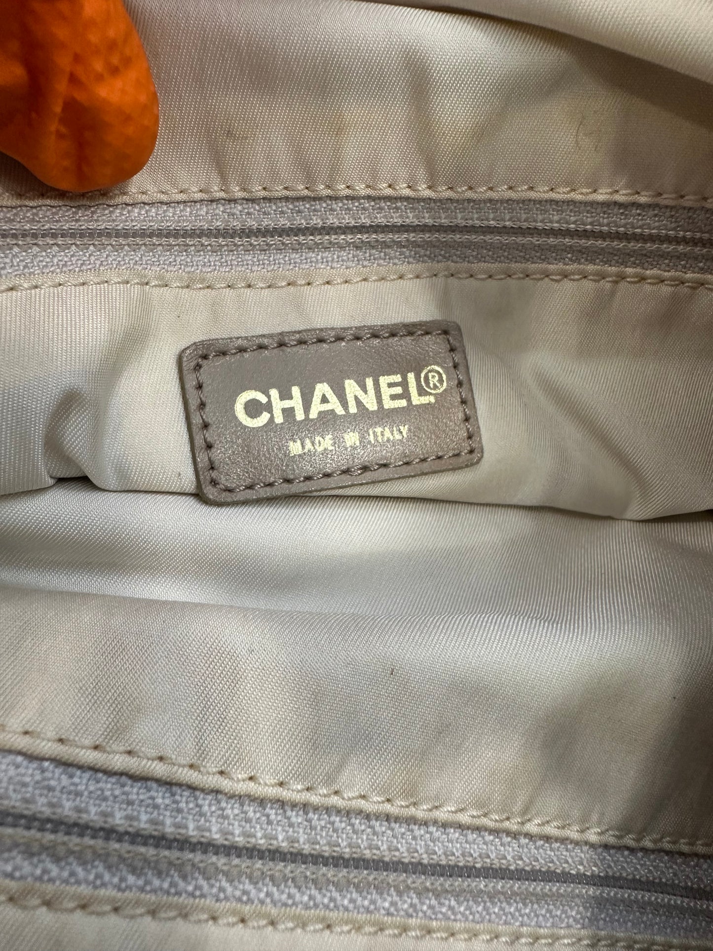 017762 - Chanel Beige Jacquard Nylon