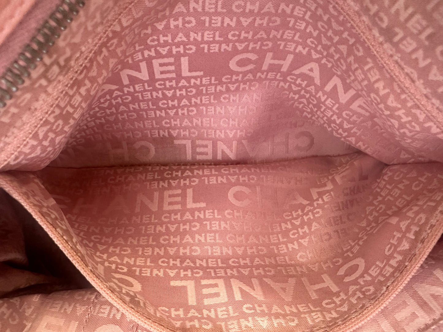 Chanel Pink Calfskin Wild Stitch Choco Bar