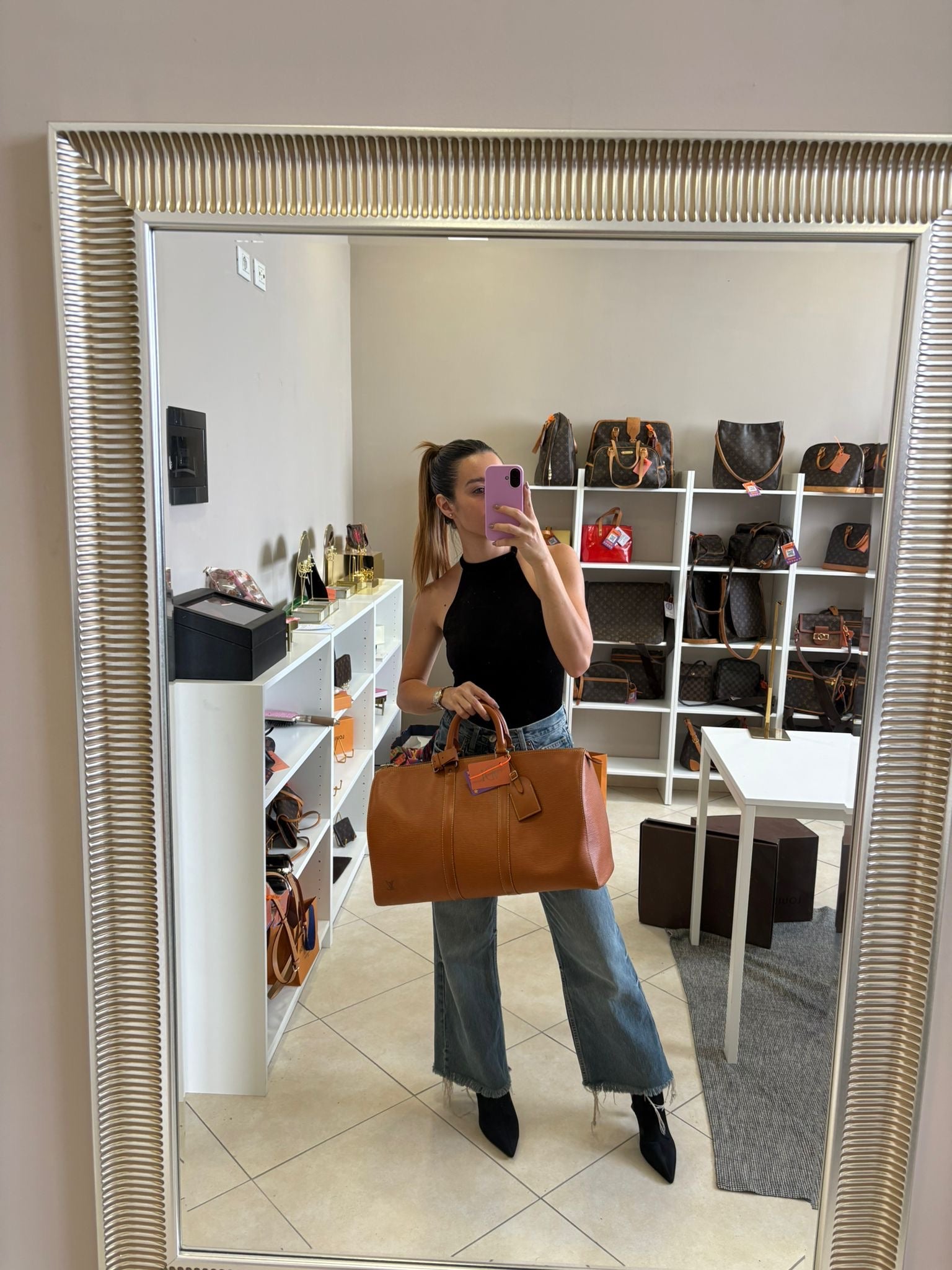 Louis Vuitton Keepall 45 Epi Brown