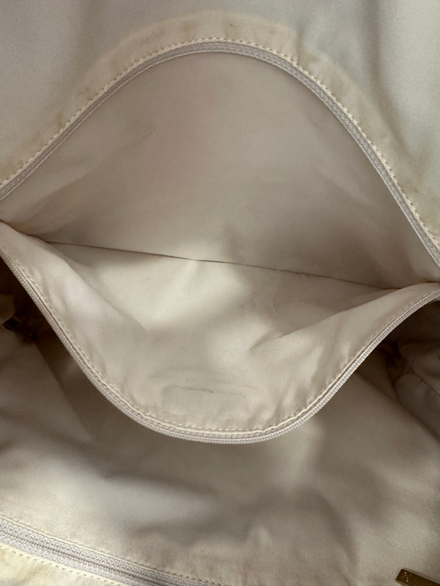 017762 - Chanel Beige Jacquard Nylon