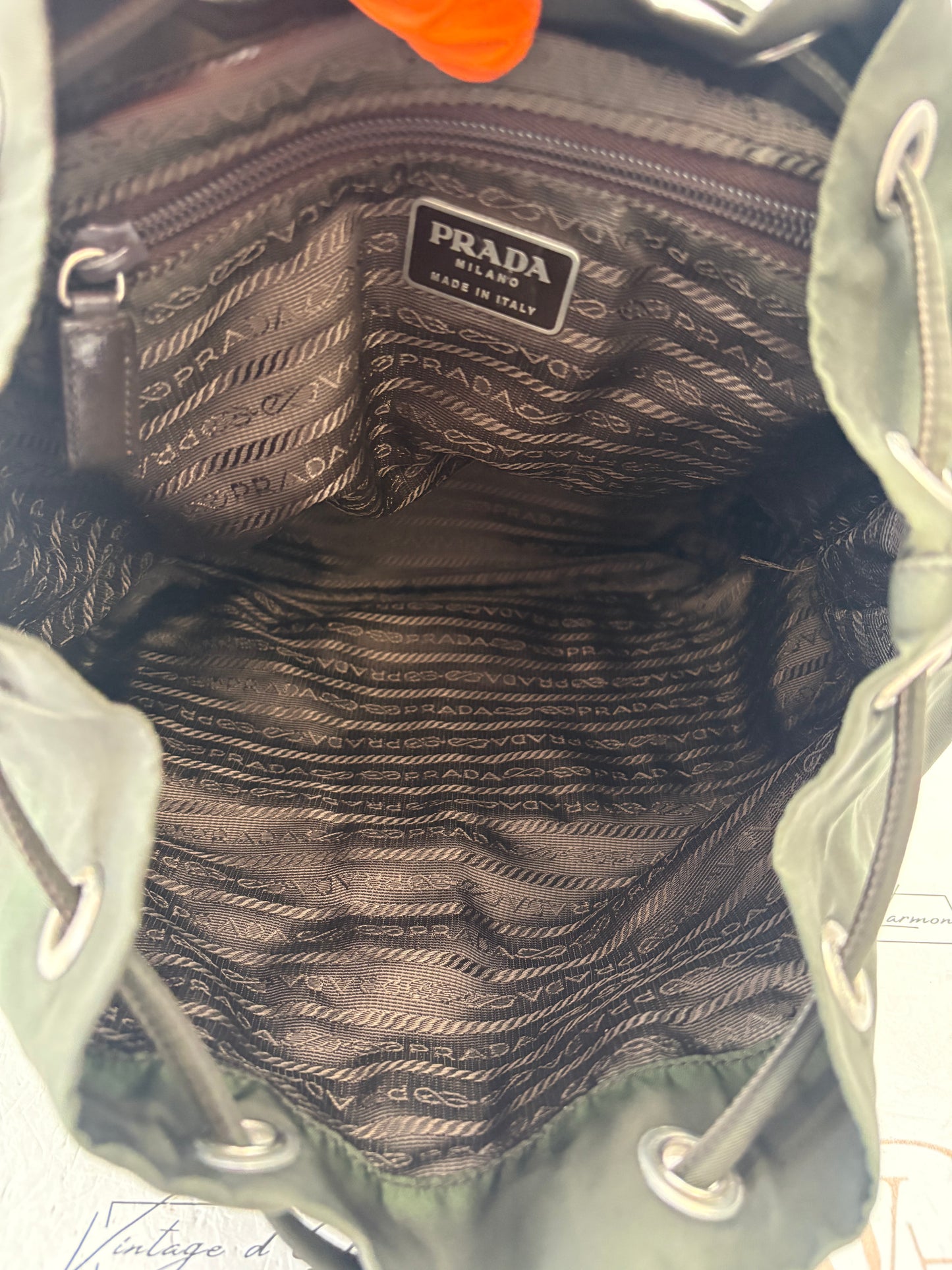 018162 - Prada Khaki Nylon Backpack
