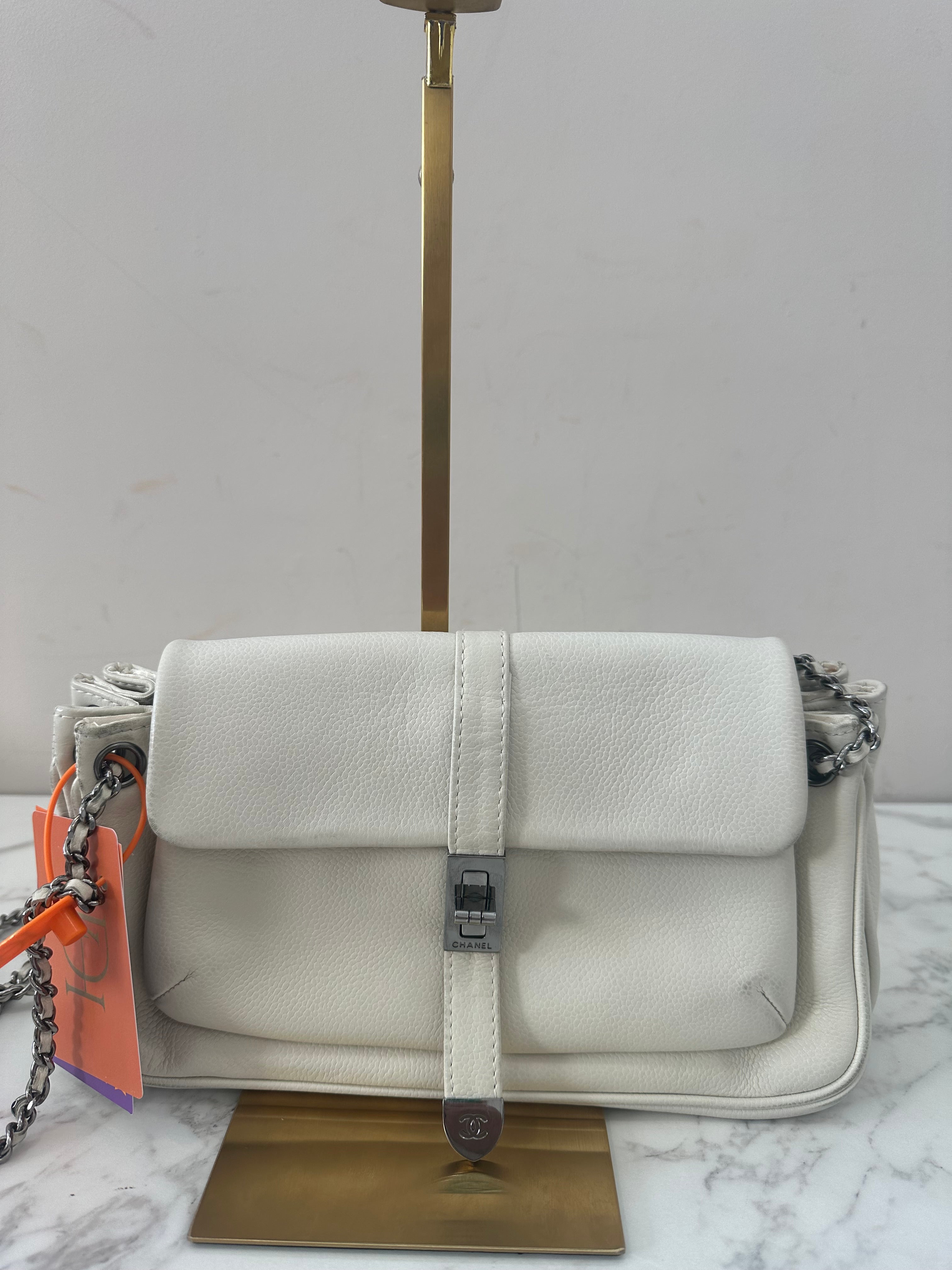 Chanel White Calfskin Mademoiselle