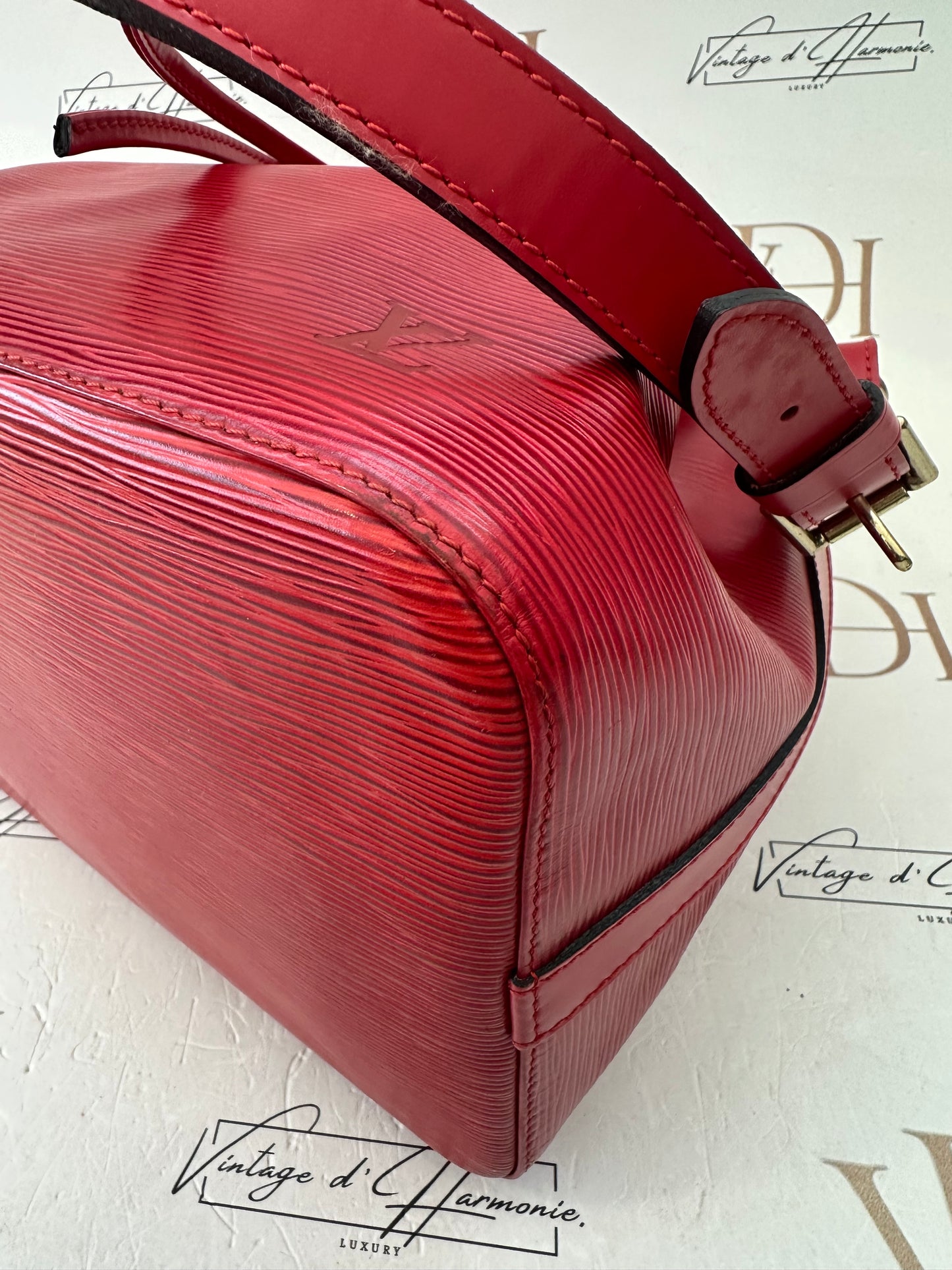 017933 - Louis Vuitton Red Epi Noè