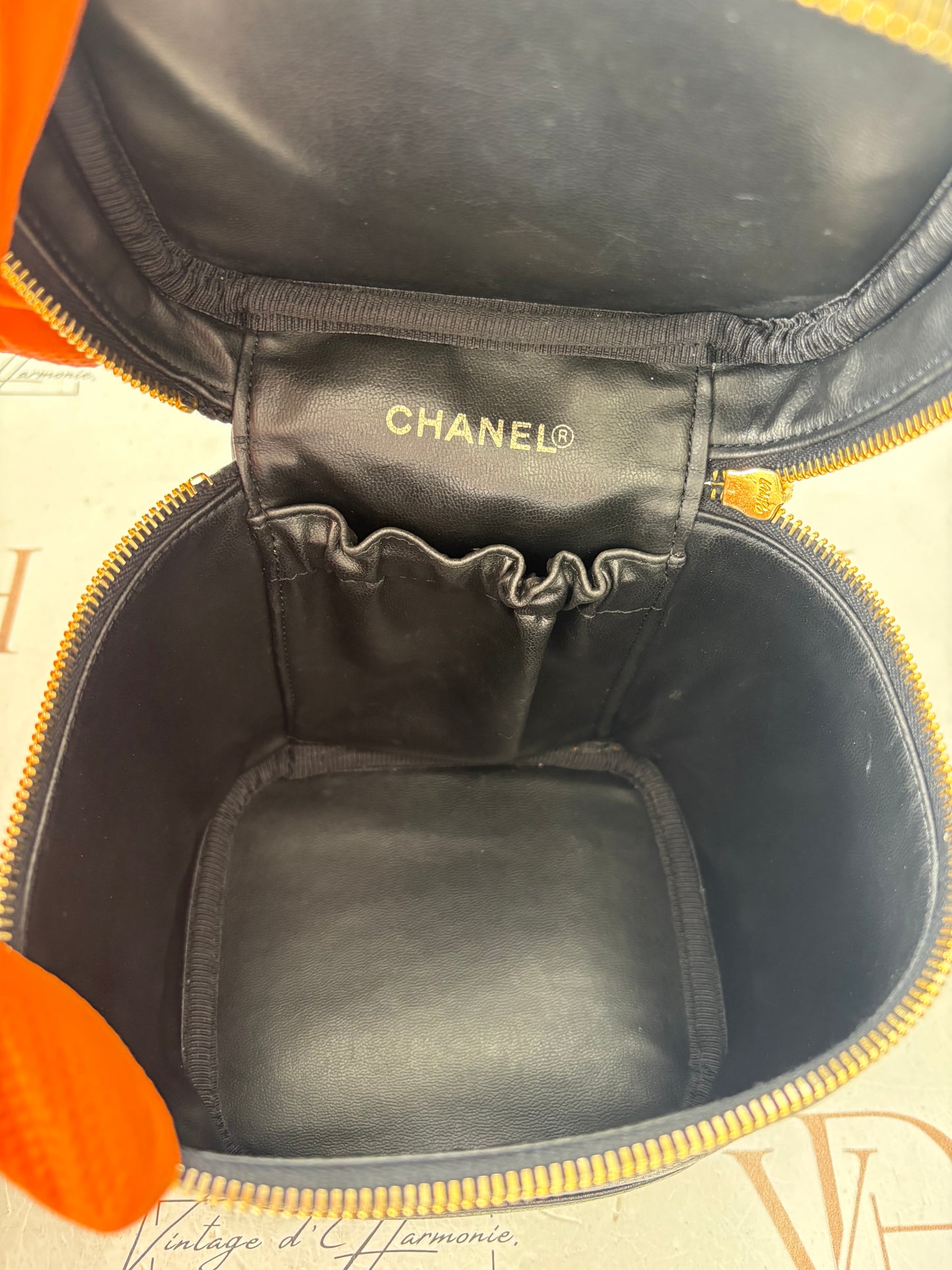 018217 - Chanel Black Calfskin Timeless Vanity