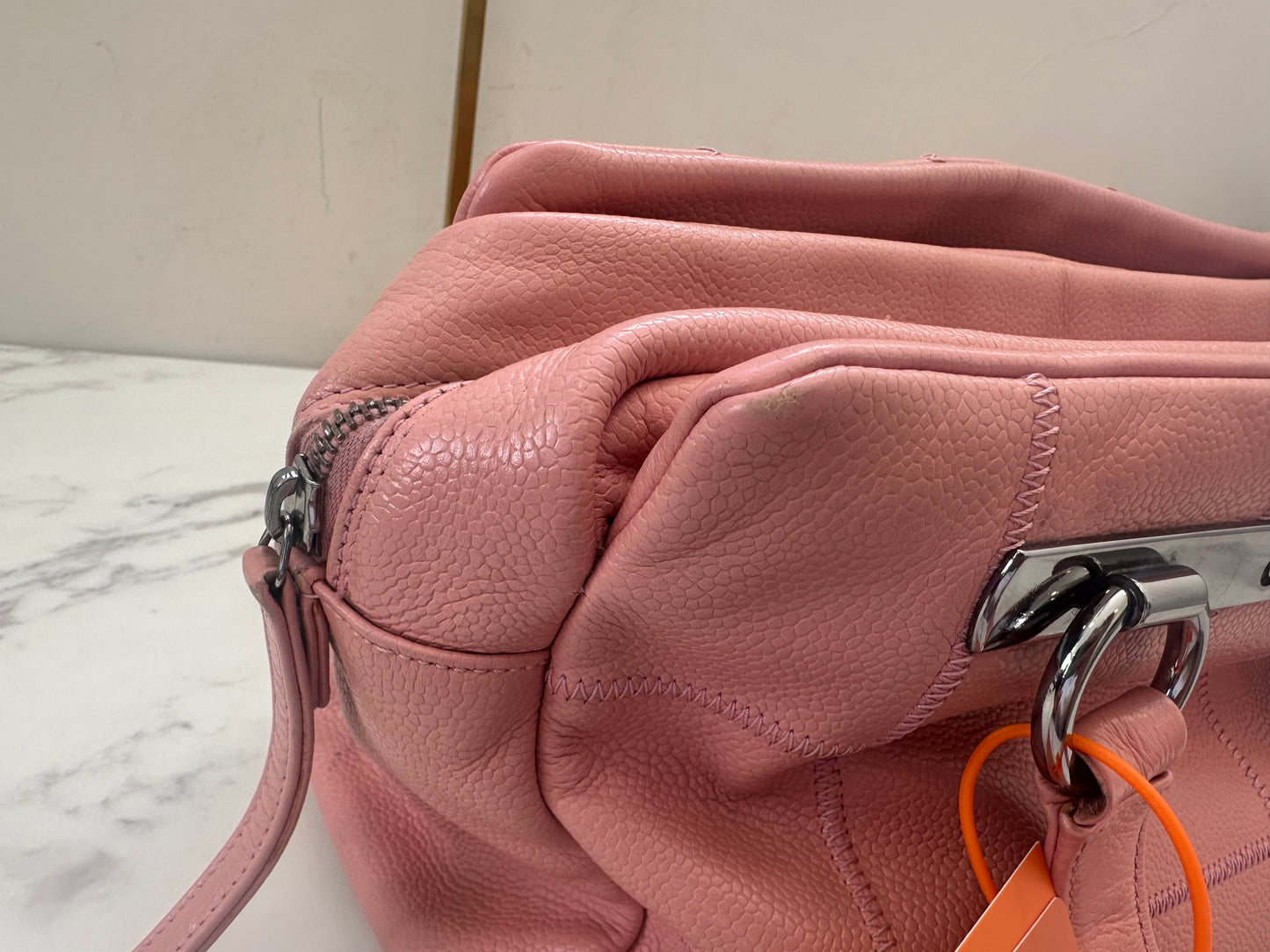Chanel Pink Calfskin Wild Stitch Choco Bar