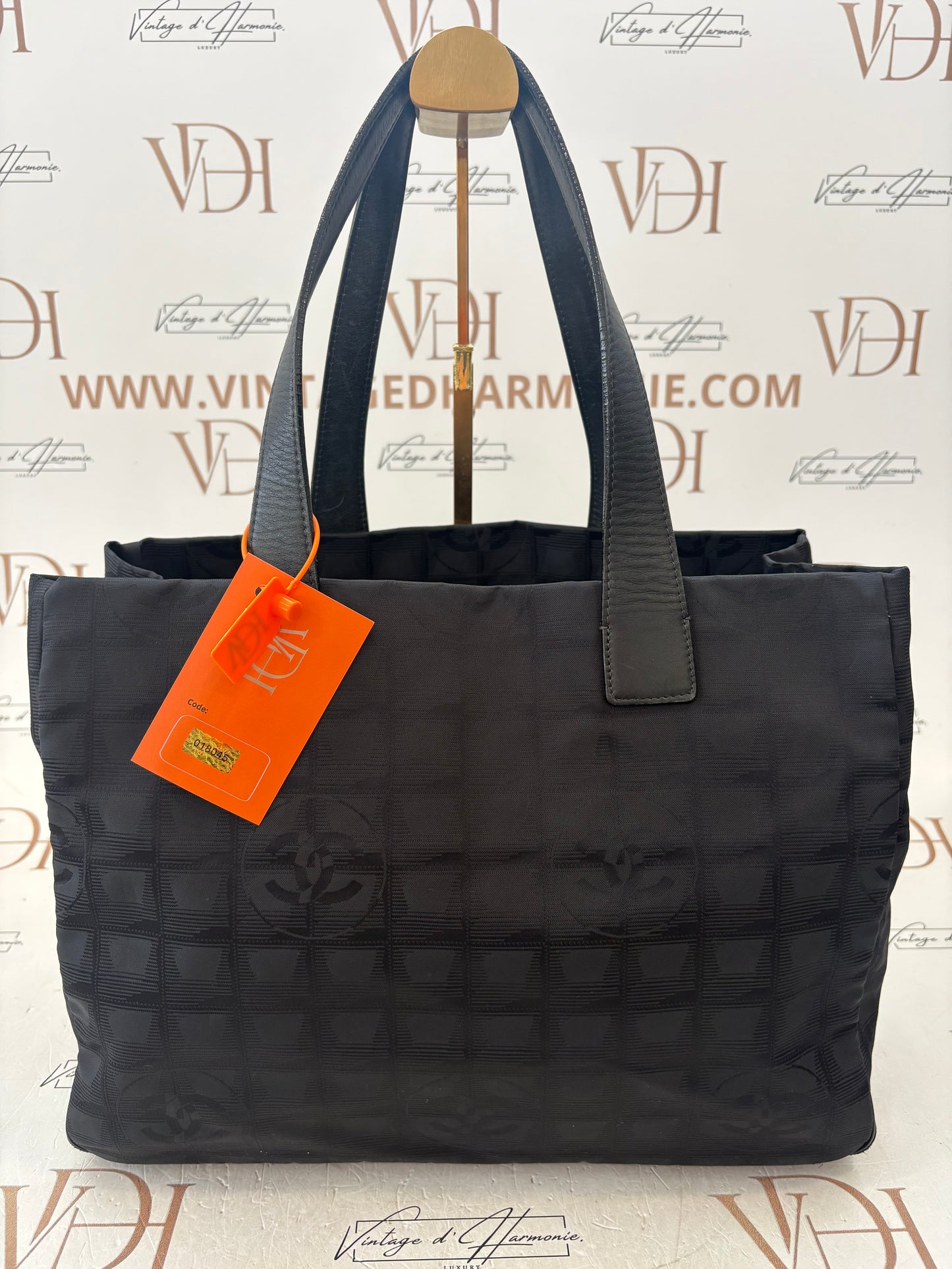 018045 - Chanel Black Jacquard Nylon
