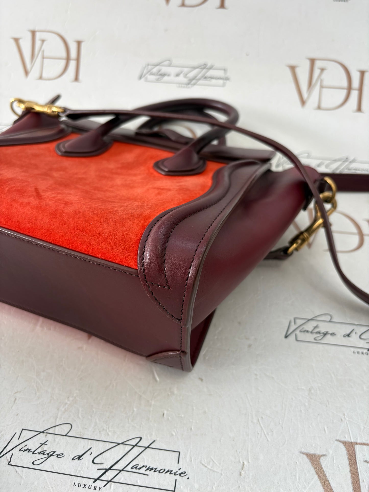 018569 - Céline Red Luggage Nano
