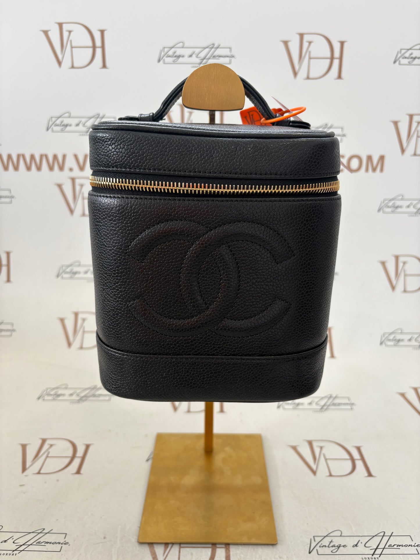018217 - Chanel Black Calfskin Timeless Vanity