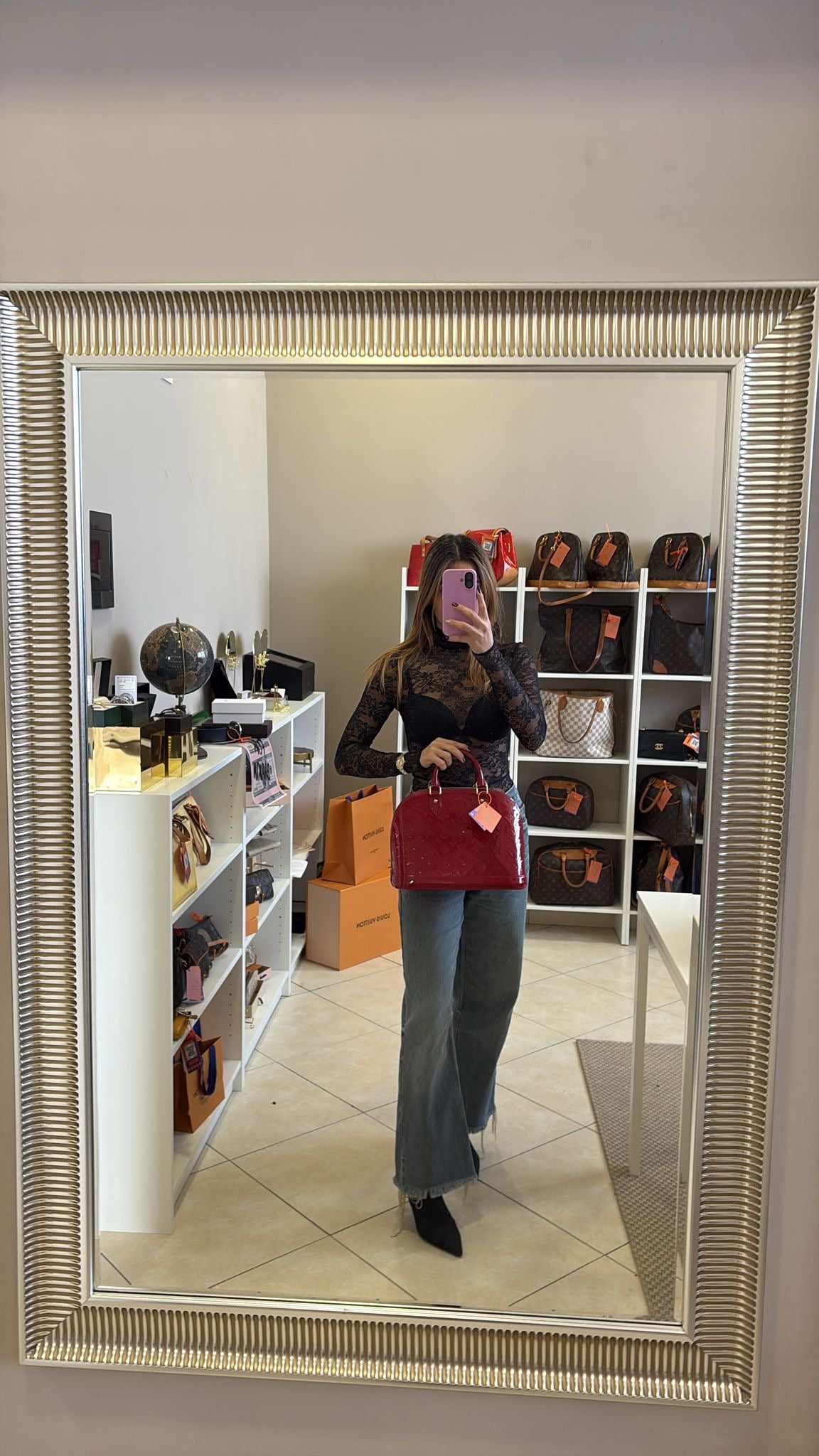 Louis Vuitton Alma Vernis Red